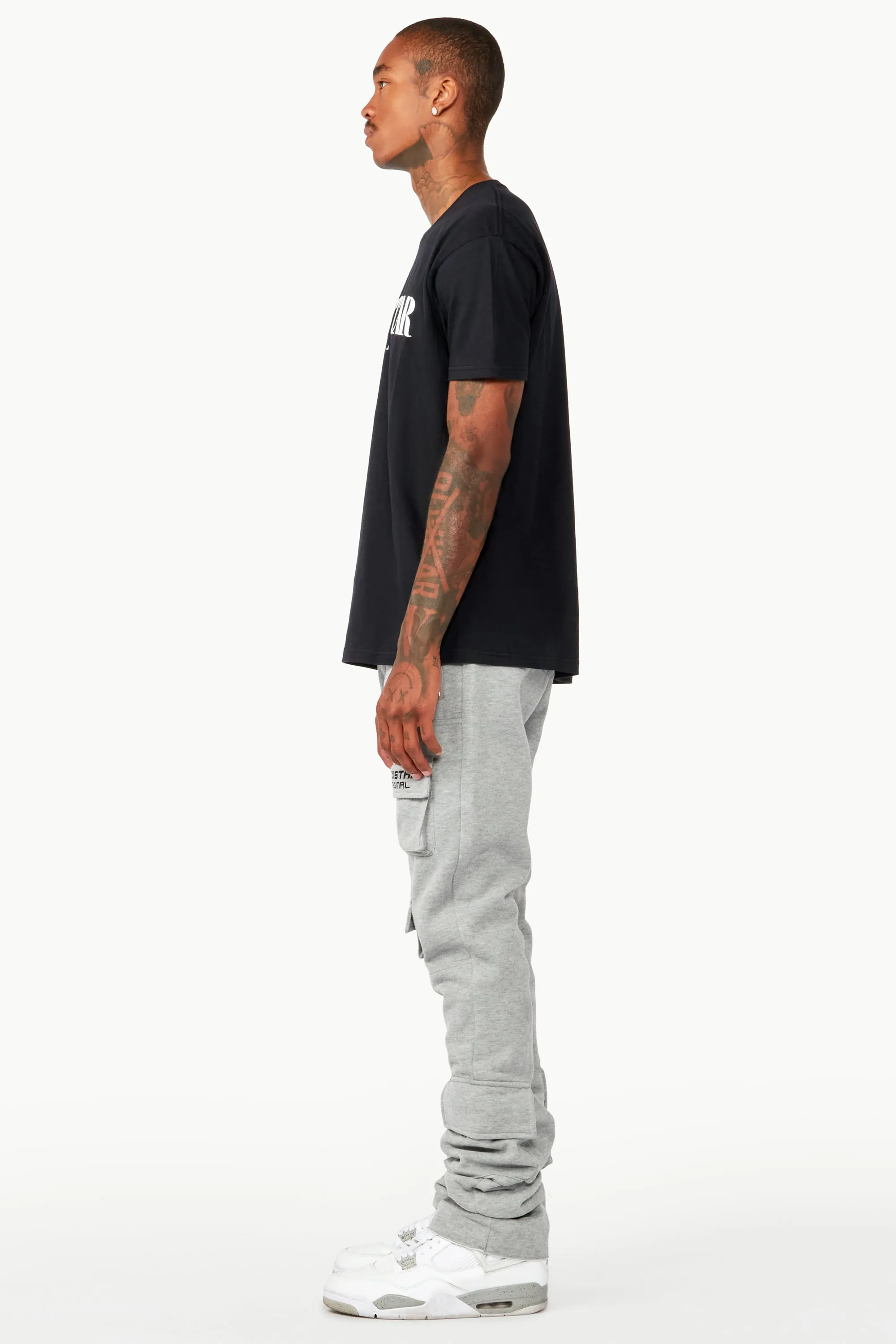 Connor Grey Stacked Flare Track Pant sold by Rockstar Original product image thumbnail 5
