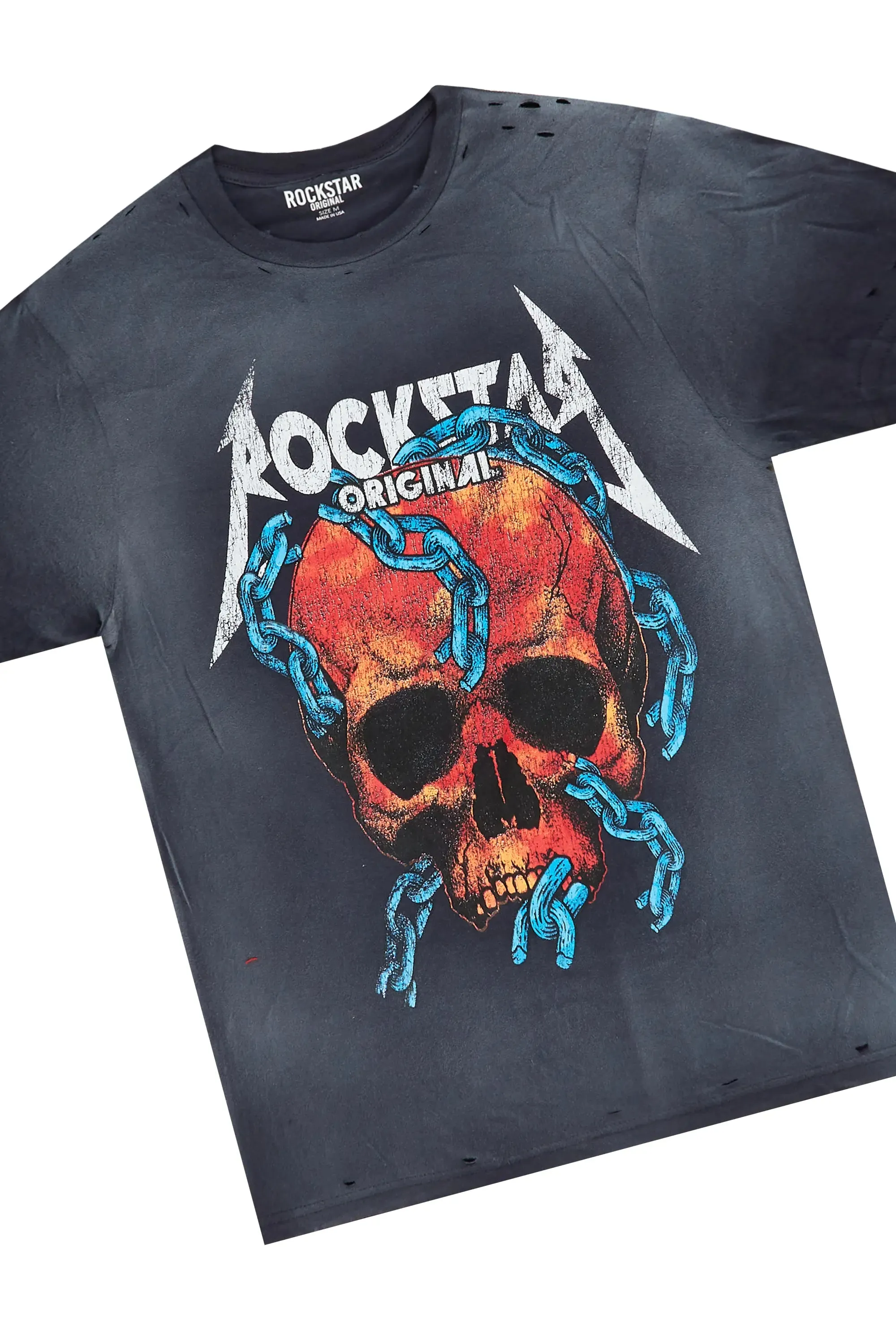 Clester Navy T-Shirt & Bossko Blue Stacked Flare Jean Bundle sold by Rockstar Original product image thumbnail 2