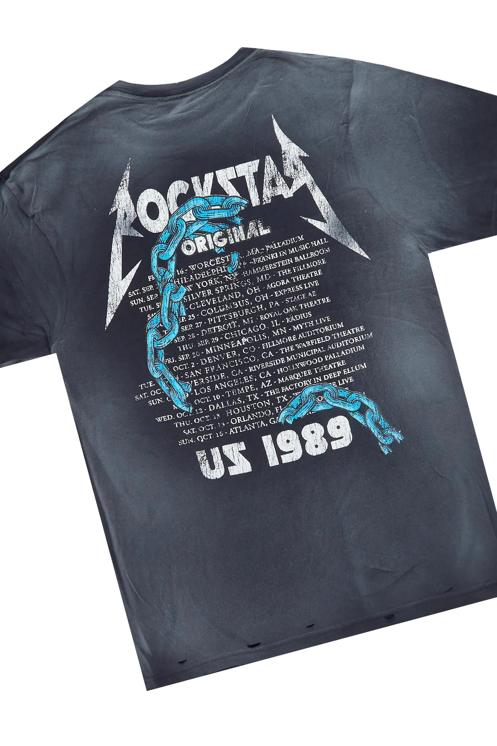 Clester Navy T-Shirt & Bossko Blue Stacked Flare Jean Bundle sold by Rockstar Original product image thumbnail 3