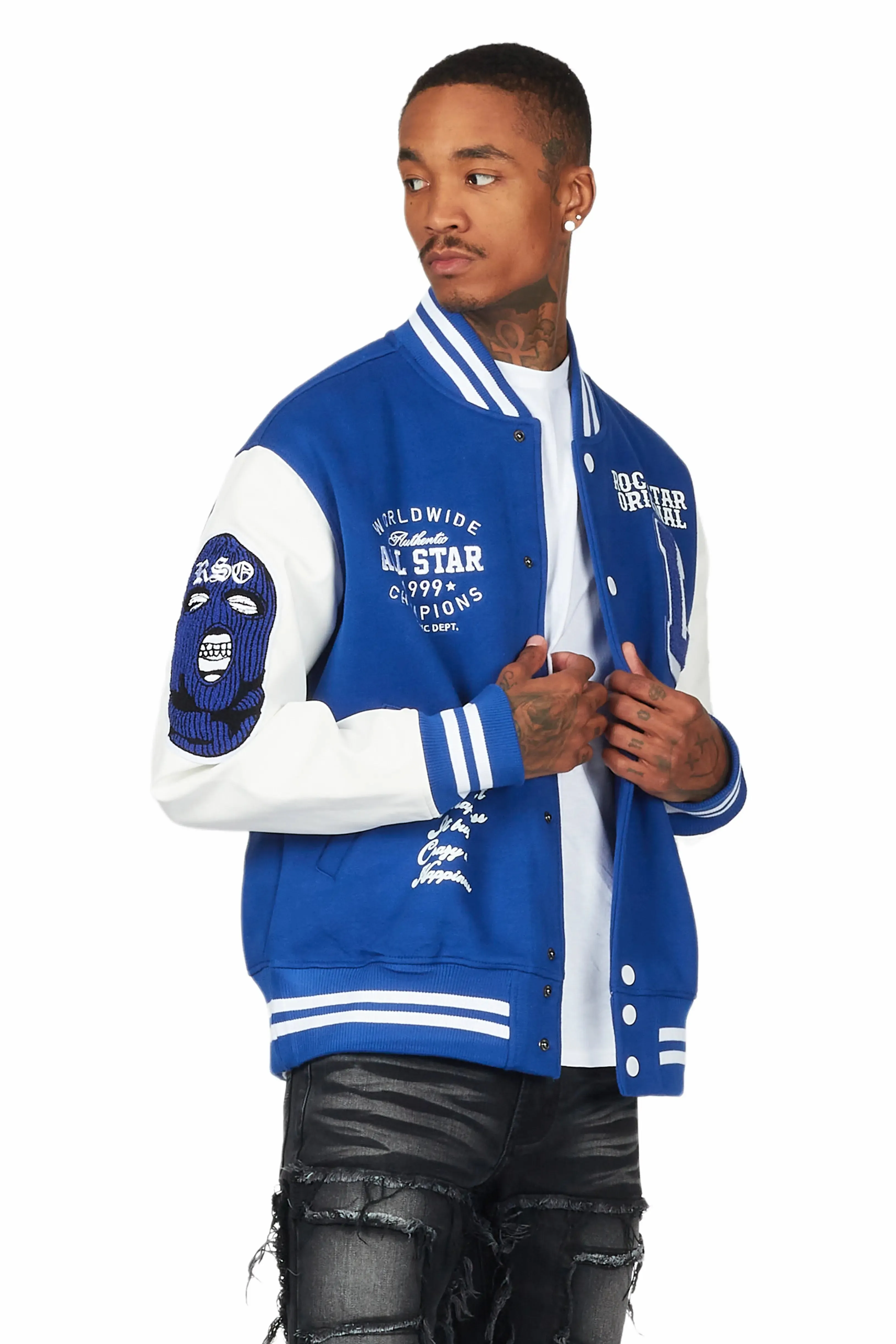 Castillo Royal Blue Varsity Jacket sold by Rockstar Original product image thumbnail 5