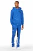 Jaco Royal Blue Hoodie Stacked Flare Pant Track Set sold by Rockstar Original