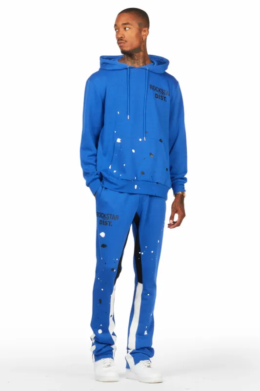 Jaco Royal Blue Hoodie Stacked Flare Pant Track Set sold by Rockstar Original