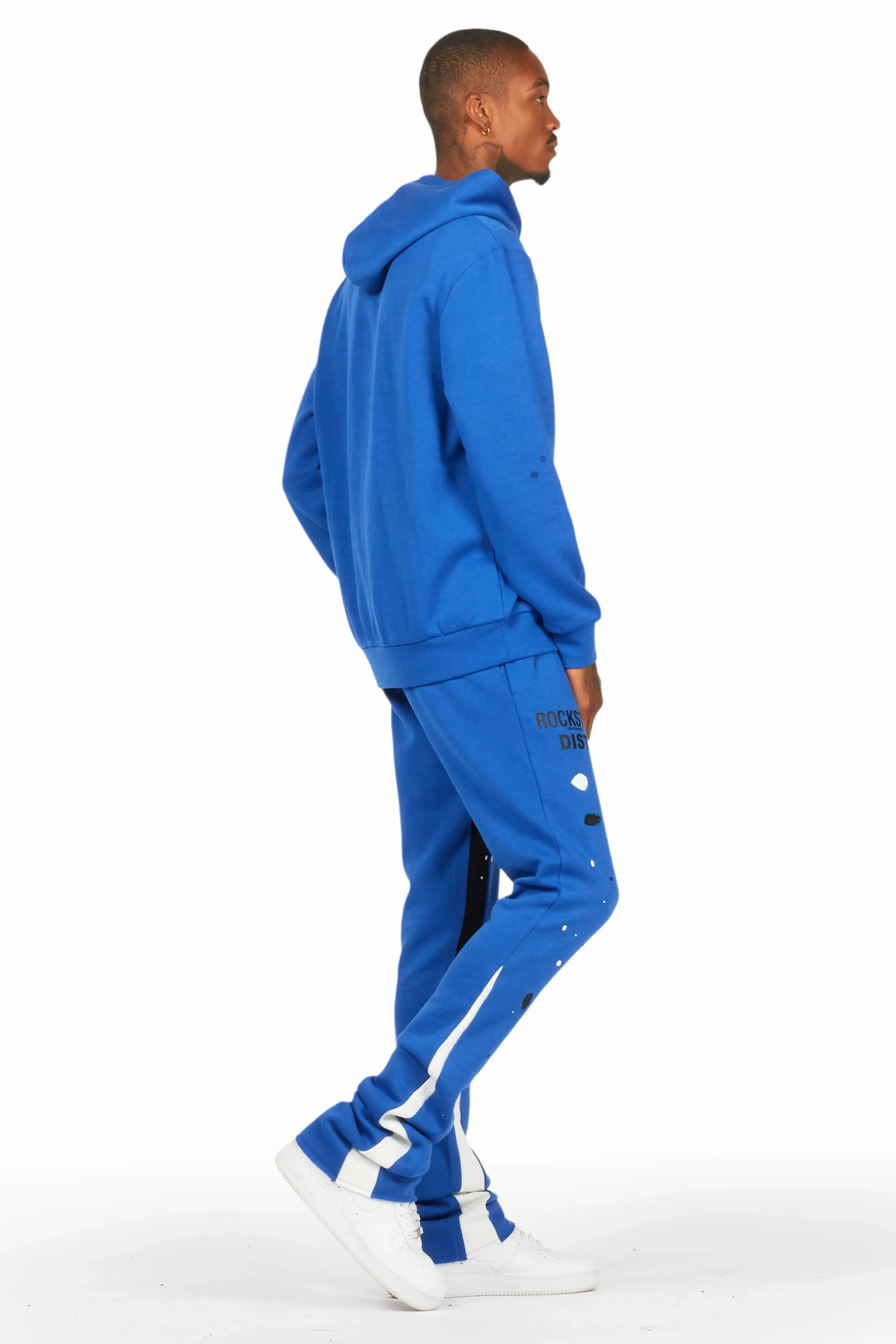 Jaco Royal Blue Hoodie Stacked Flare Pant Track Set sold by Rockstar Original product image thumbnail 2