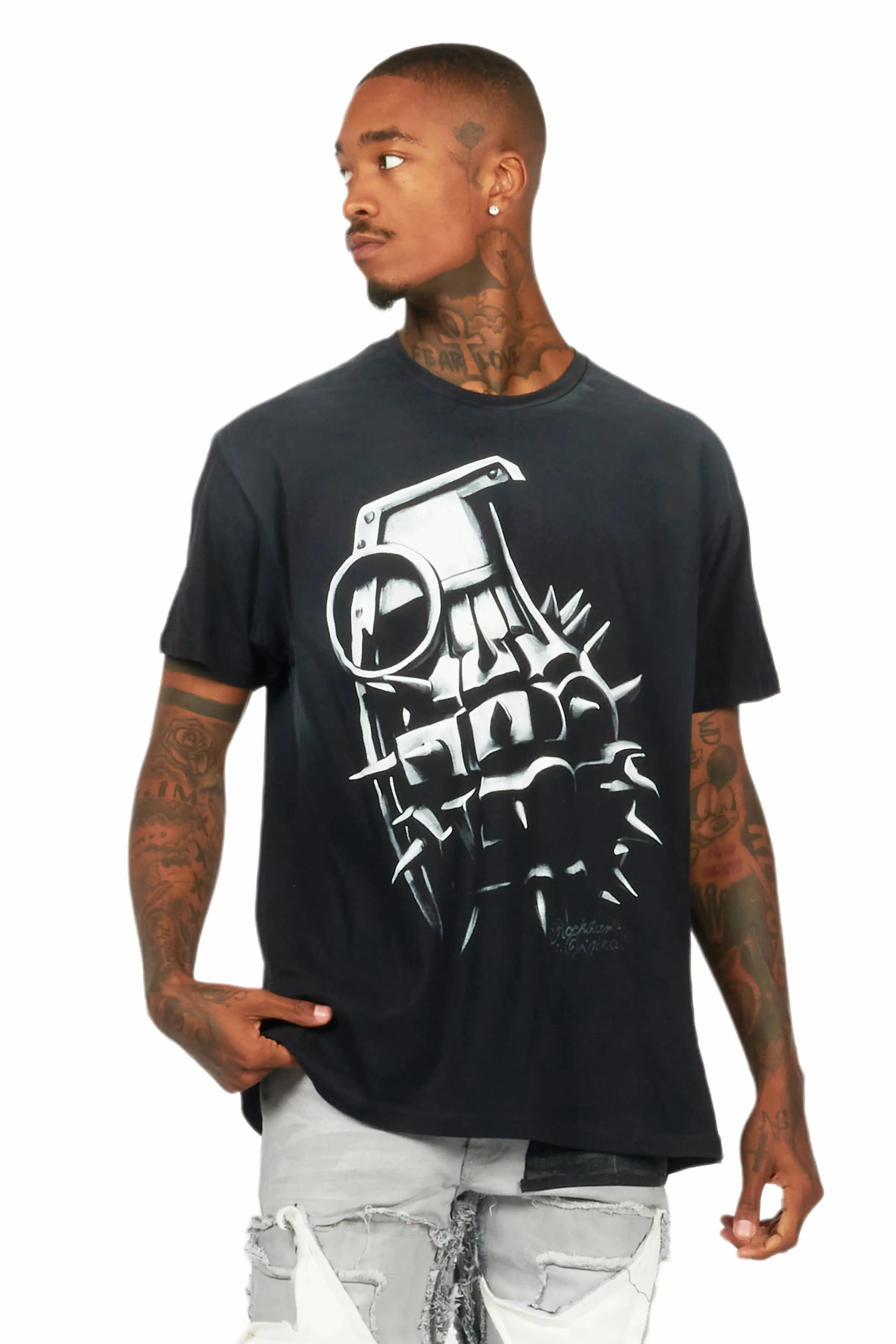 Mad Black Oversized Graphic T-Shirt sold by Rockstar Original product image thumbnail 2