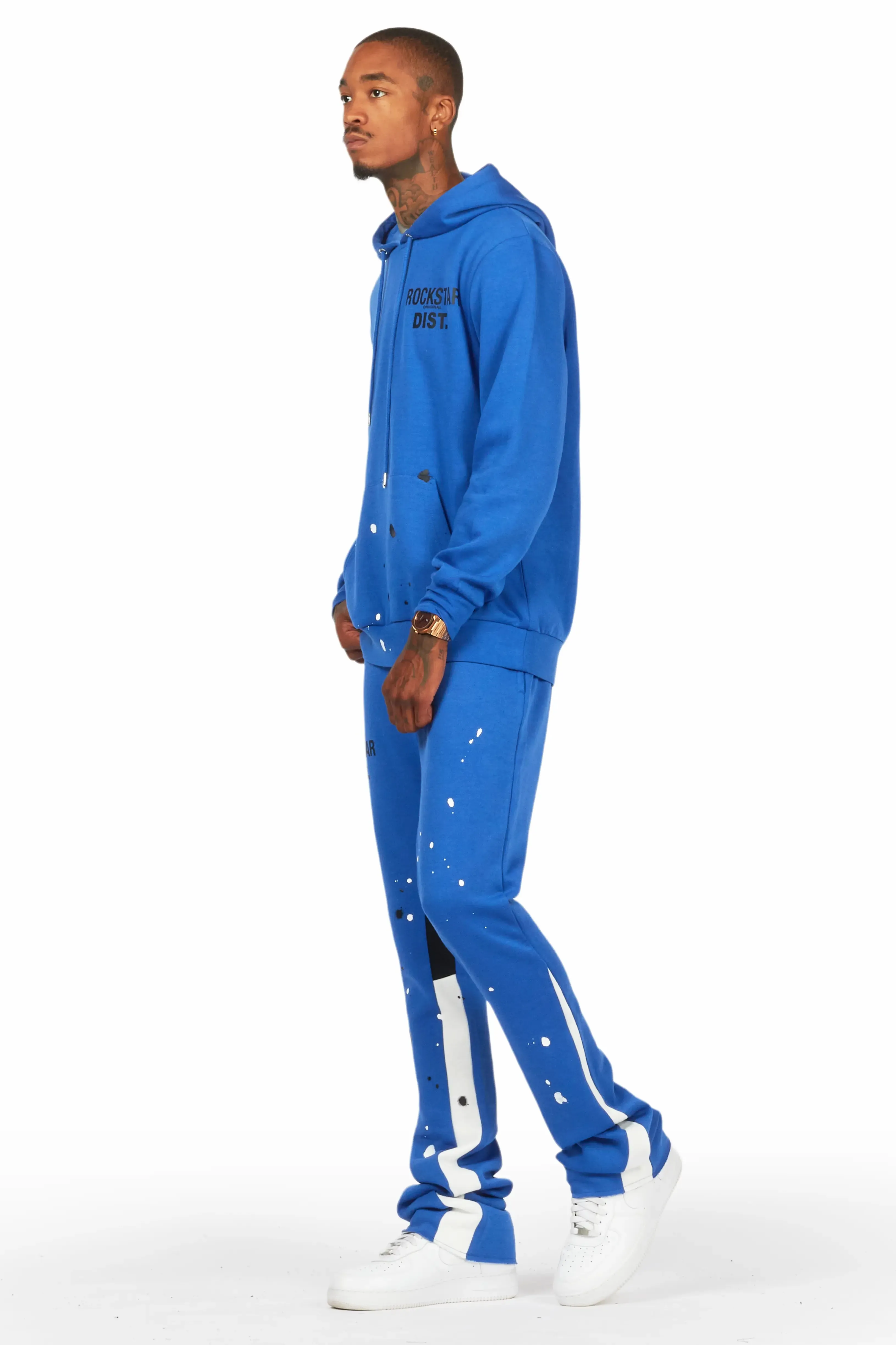 Jaco Royal Blue Hoodie Stacked Flare Pant Track Set sold by Rockstar Original product image thumbnail 4