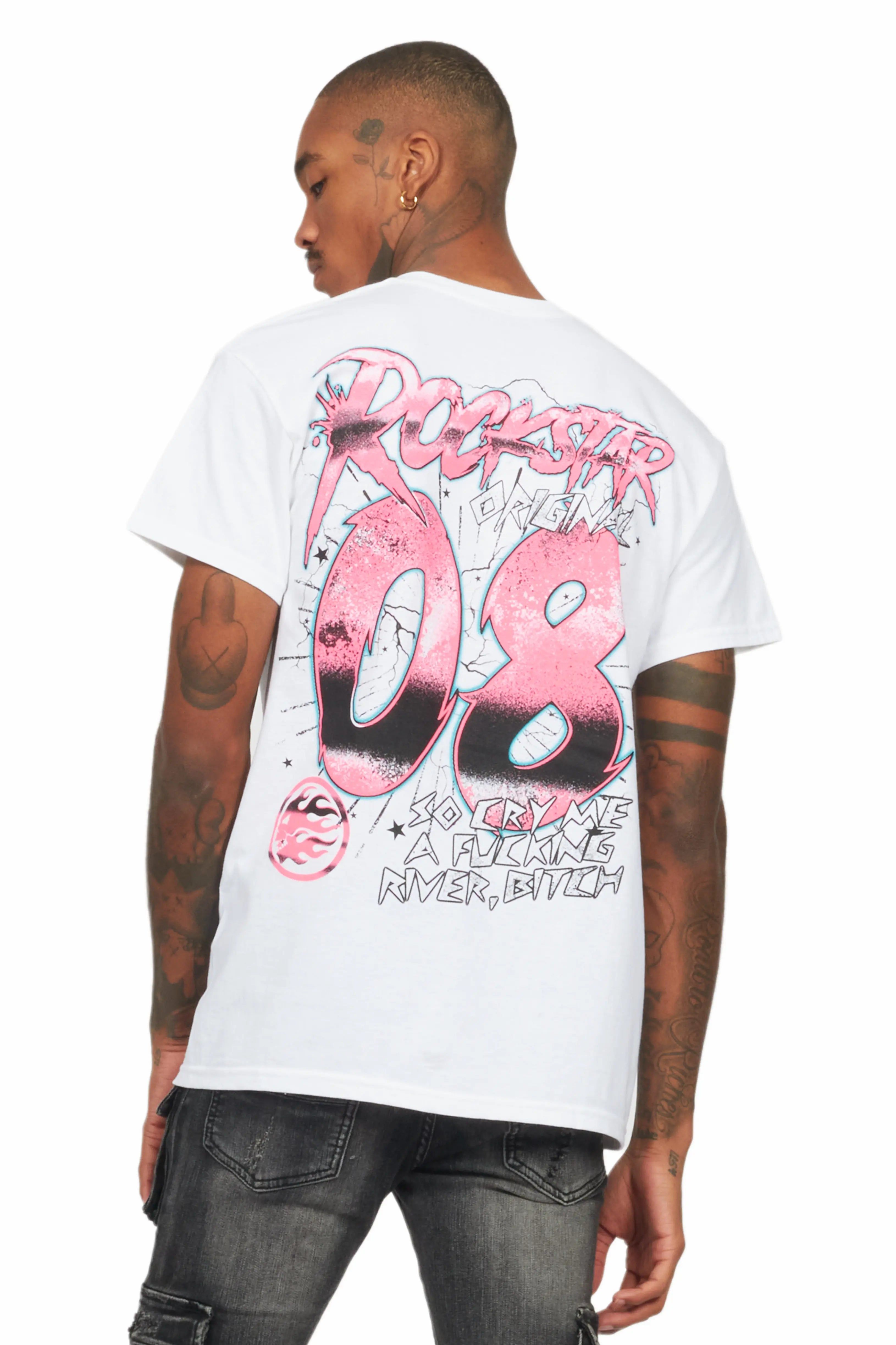 Ciro White/Pink Graphic T-Shirt sold by Rockstar Original product image thumbnail 4
