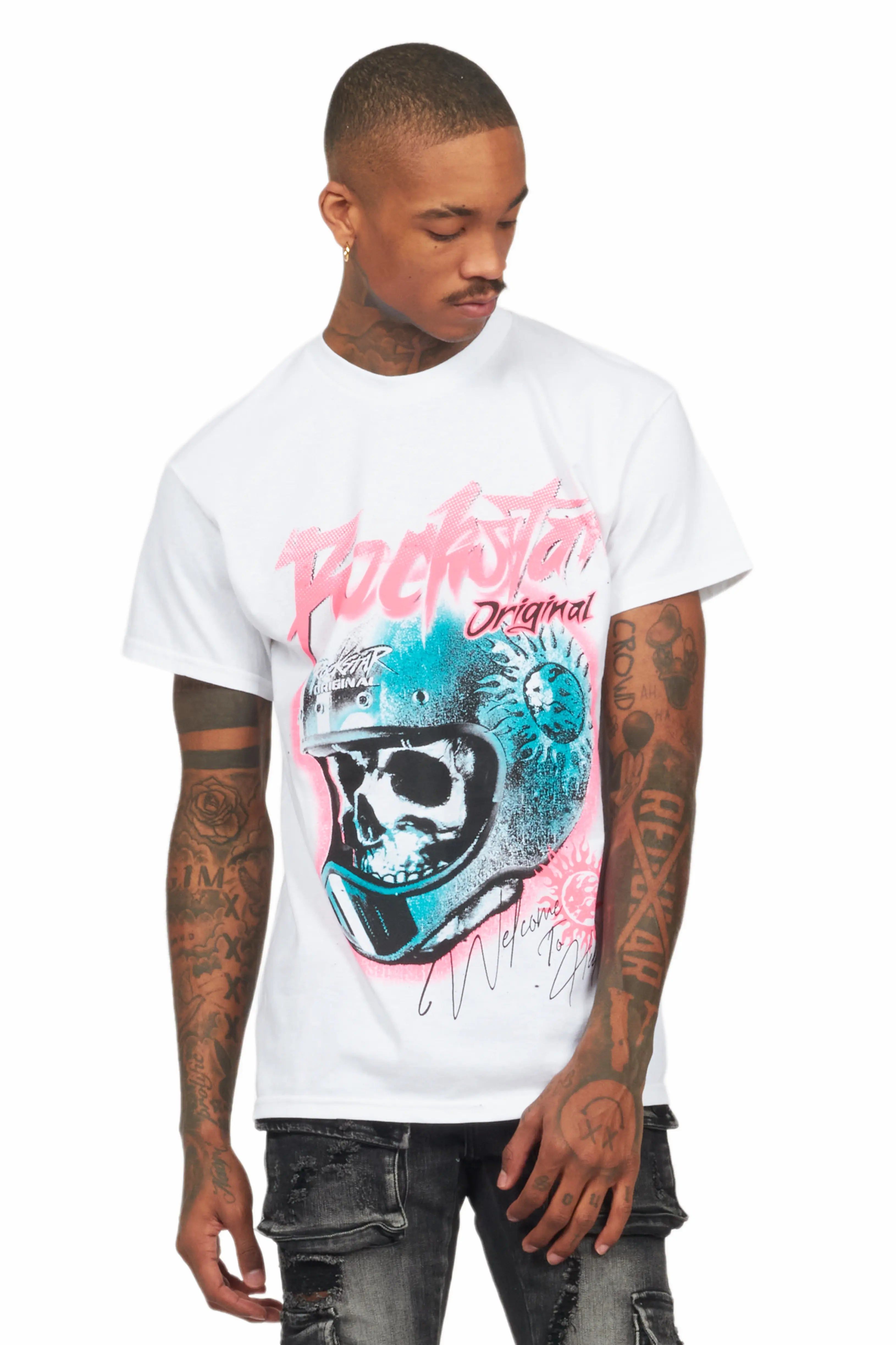 Ciro White/Pink Graphic T-Shirt sold by Rockstar Original