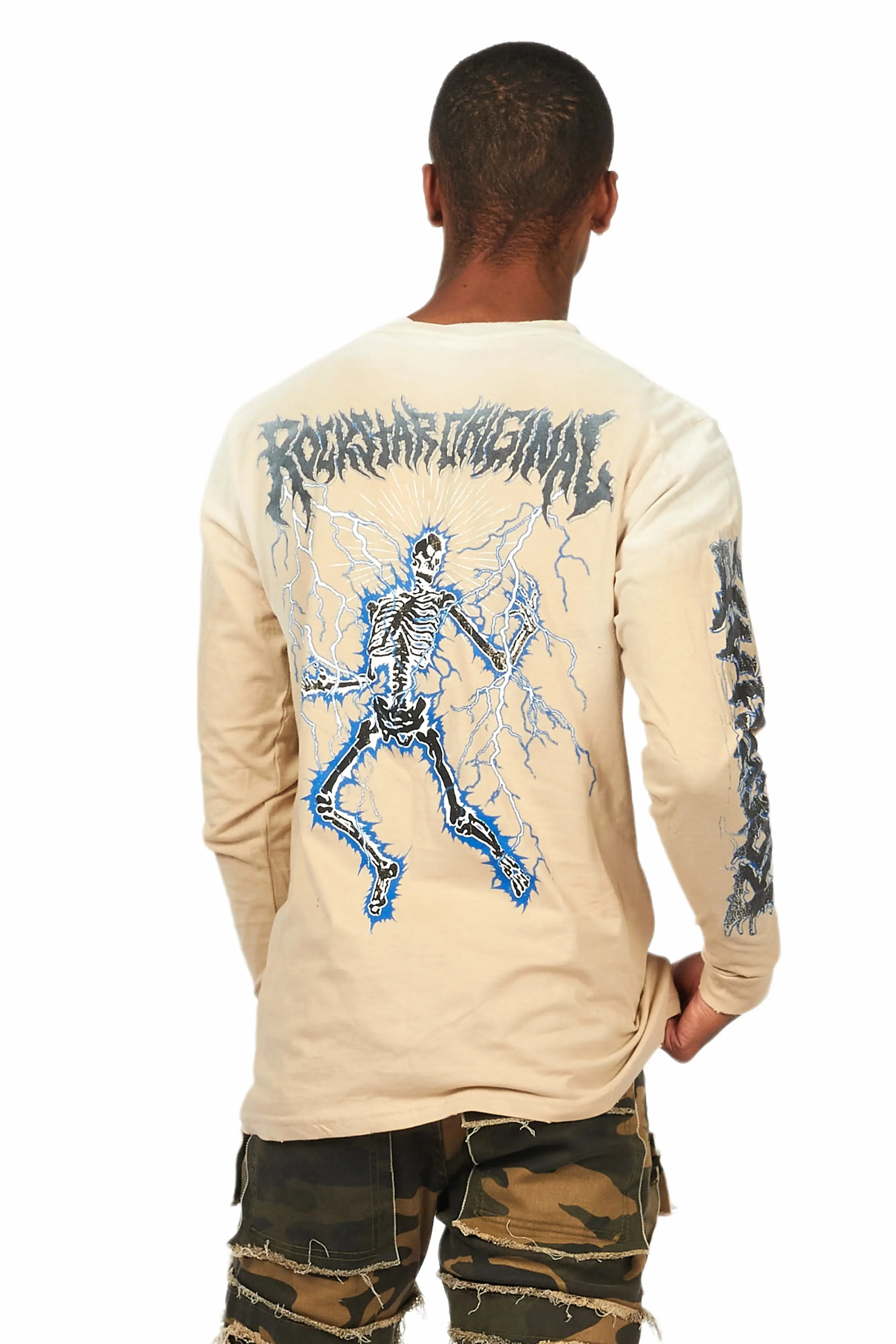 Exodus Beige Long Sleeve Graphic T-Shirt sold by Rockstar Original product image thumbnail 4