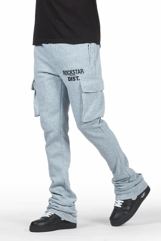 Alpine Heather Grey Stacked Flare Cargo Pant sold by Rockstar Original