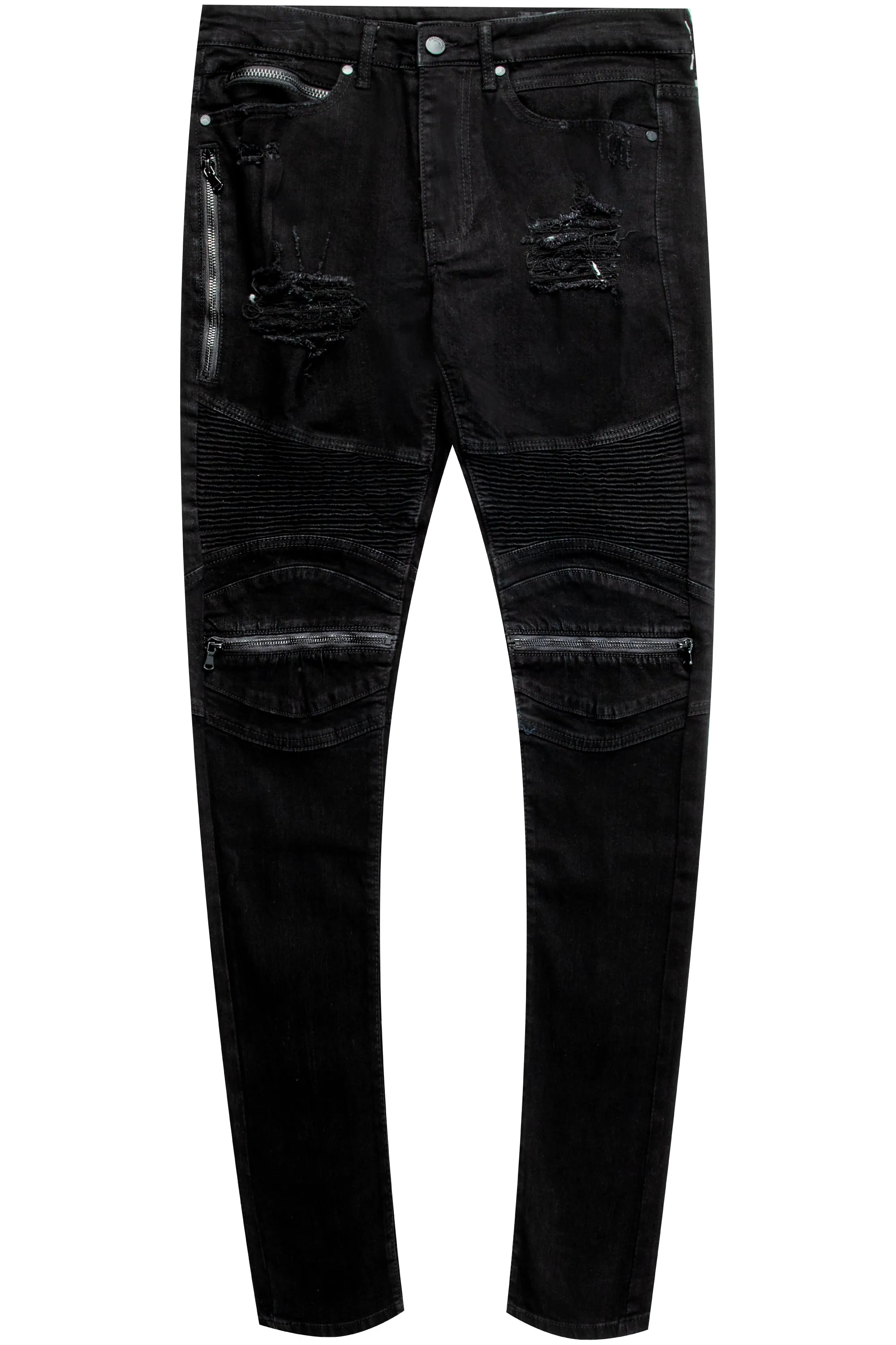 Bk Signature Biker / Zipper Knee Jean- Black sold by Rockstar Original product image thumbnail 5