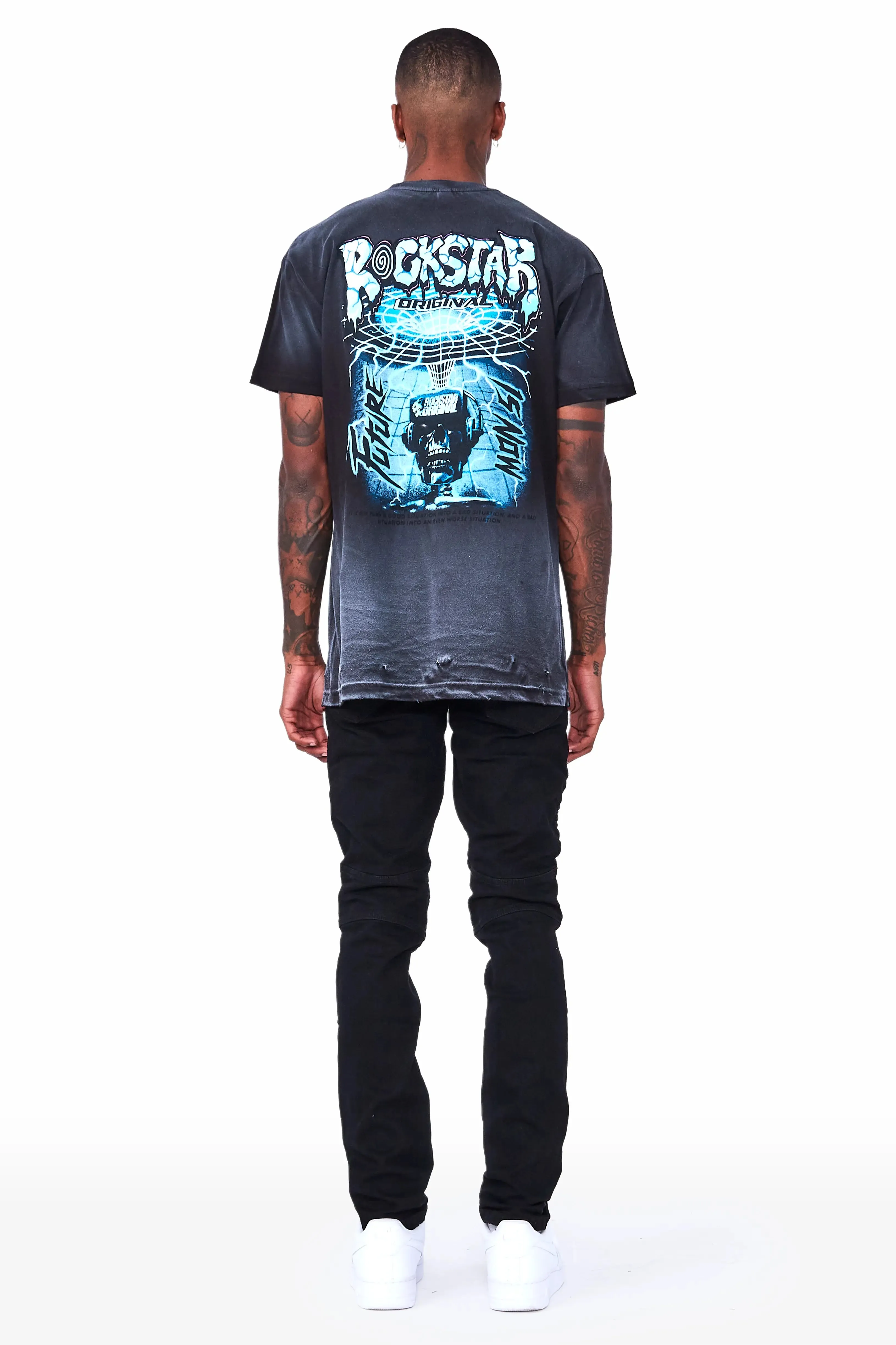 Bk Signature Biker / Zipper Knee Jean- Black sold by Rockstar Original product image thumbnail 3