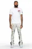 Neal Light Camo Painter Stacked Flare Jean sold by Rockstar Original