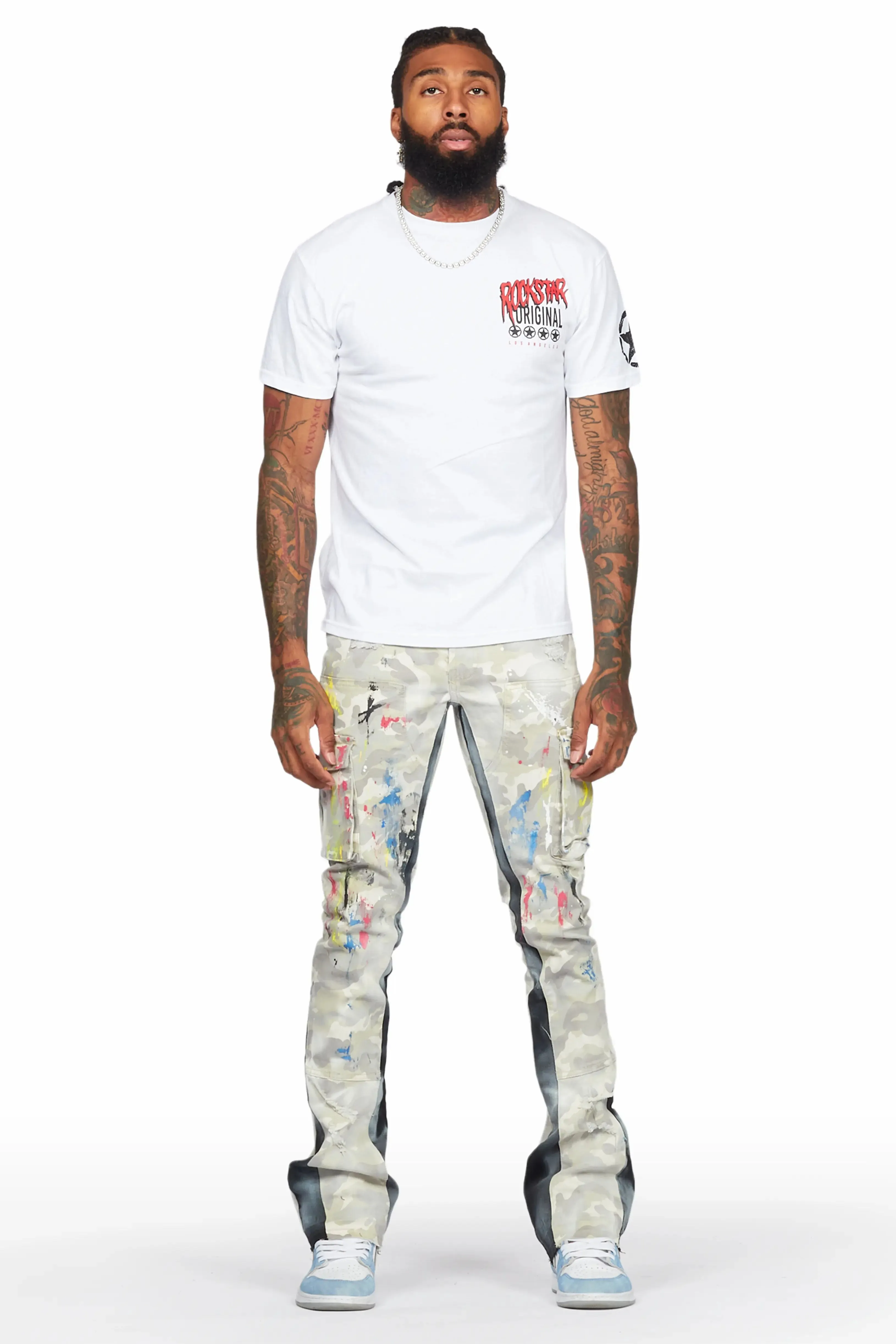 Neal Light Camo Painter Stacked Flare Jean sold by Rockstar Original product image thumbnail 3