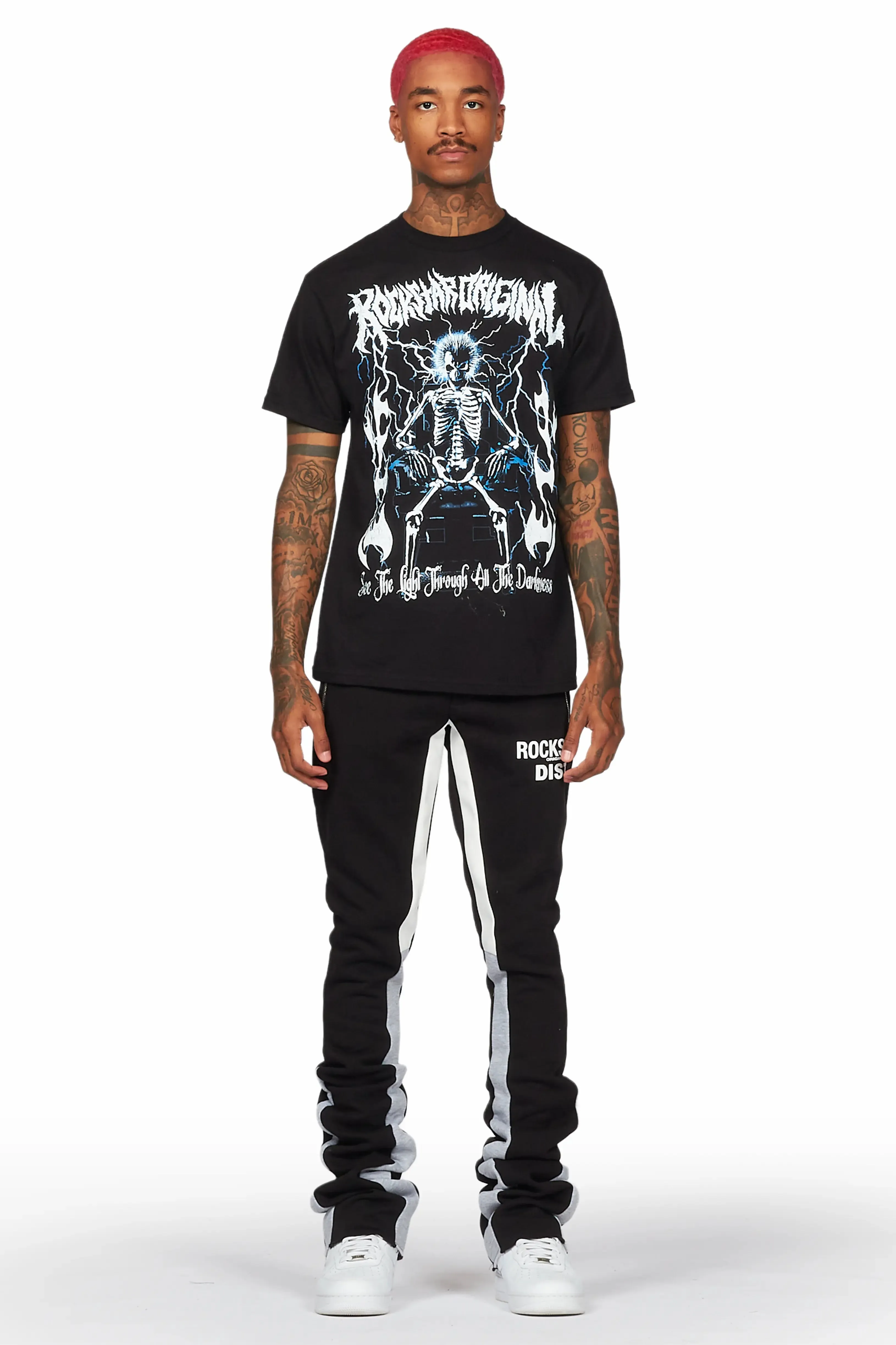 Alpine Black/White Super Stacked Trackpant sold by Rockstar Original product image thumbnail 2