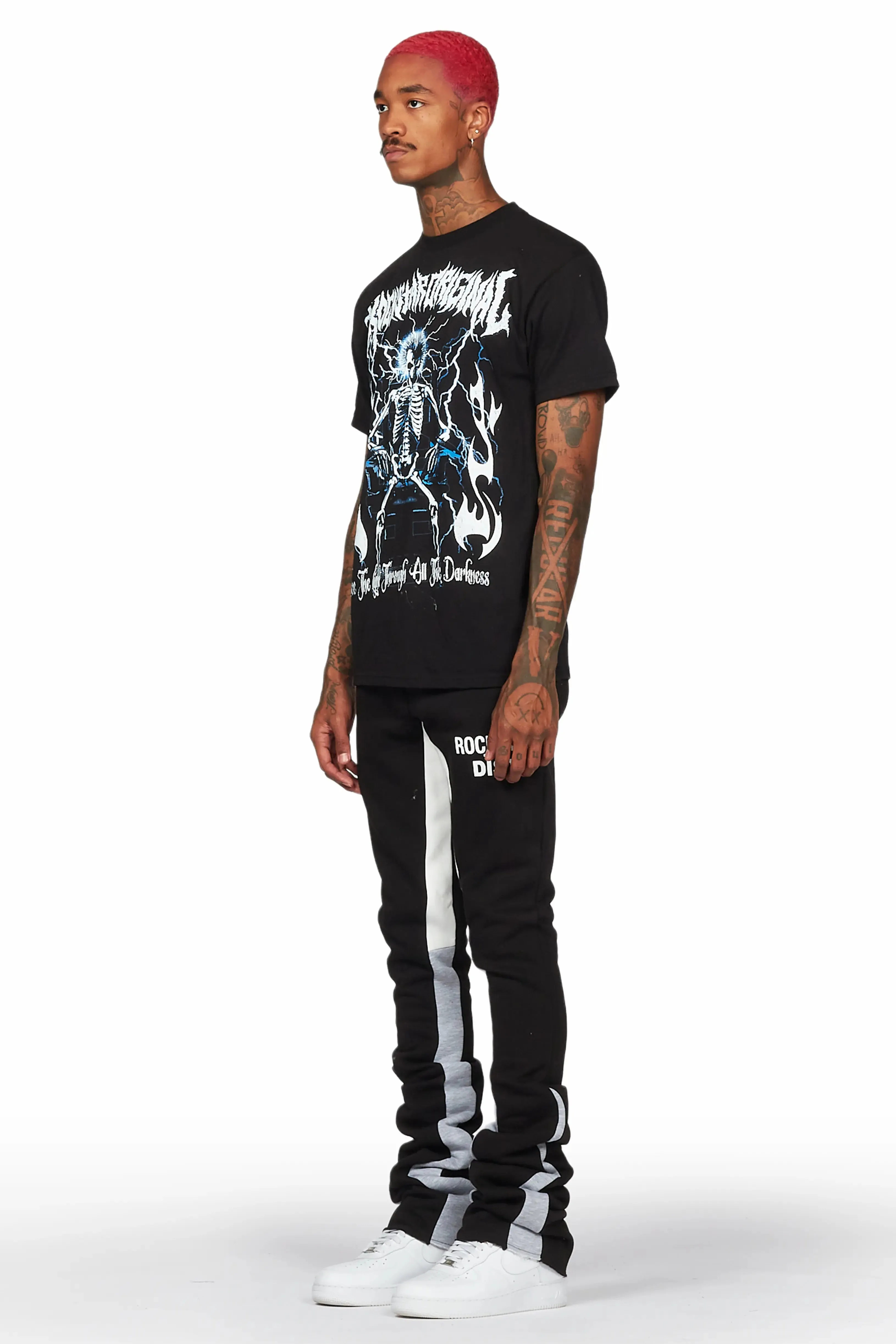 Alpine Black/White Super Stacked Trackpant sold by Rockstar Original product image thumbnail 5