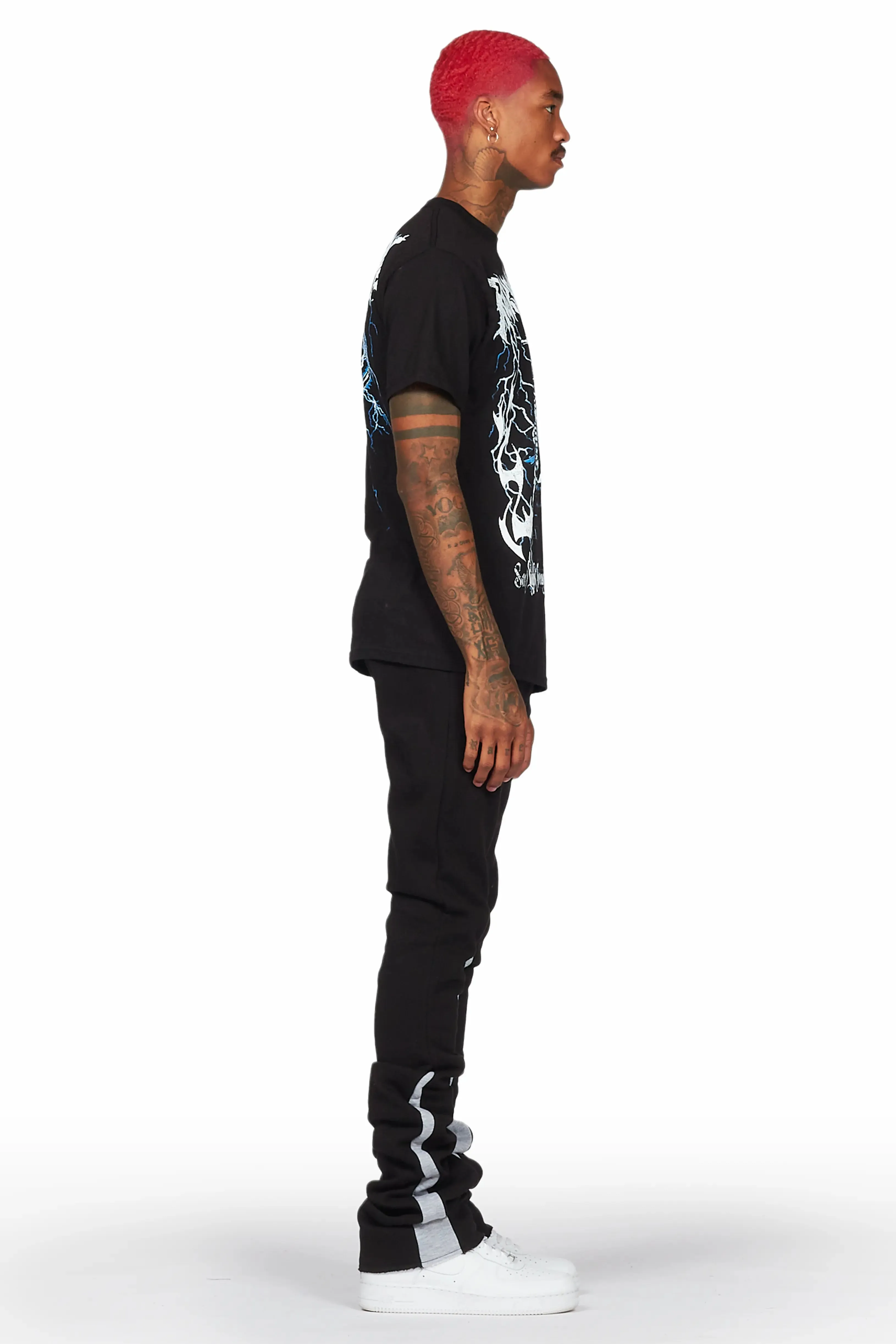 Alpine Black/White Super Stacked Trackpant sold by Rockstar Original product image thumbnail 3