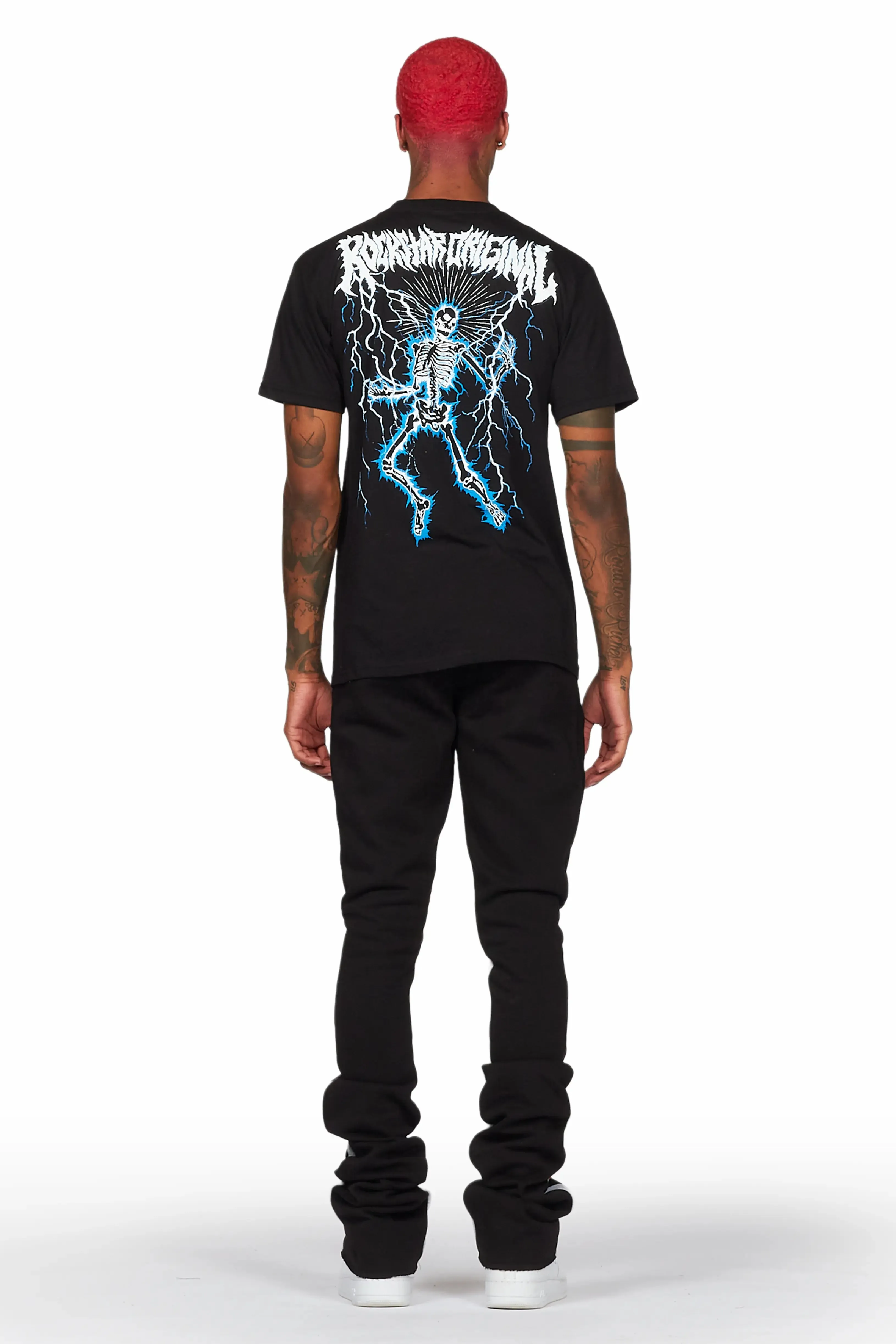 Alpine Black/White Super Stacked Trackpant sold by Rockstar Original product image thumbnail 4