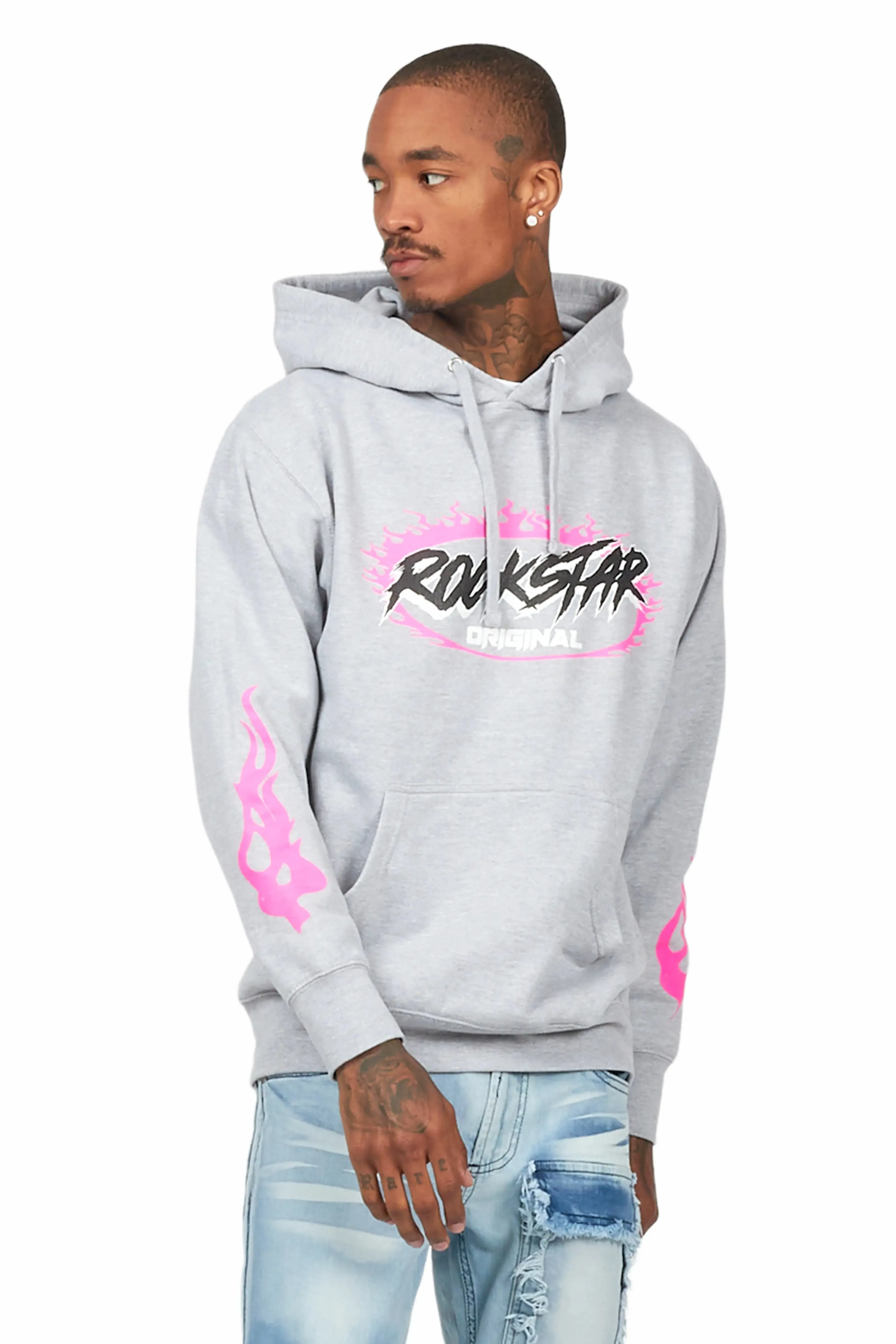 Draven Heather Grey Graphic Hoodie sold by Rockstar Original product image thumbnail 4