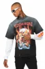 Suspect Black Double Layer Long Sleeve Graphic T-Shirt sold by Rockstar Original