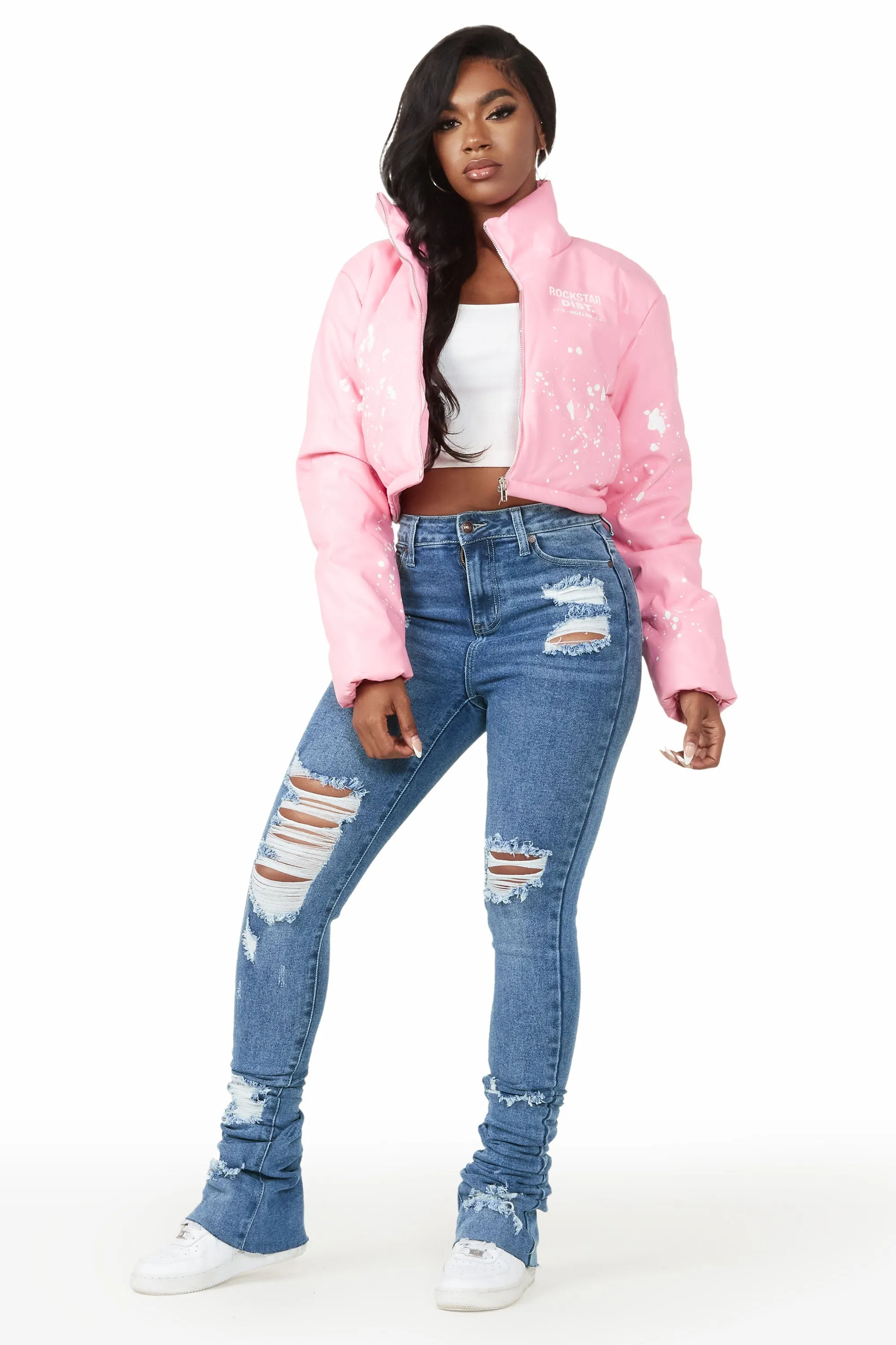 Toni Pink Art Dept. Puffer Jacket sold by Rockstar Original product image thumbnail 3