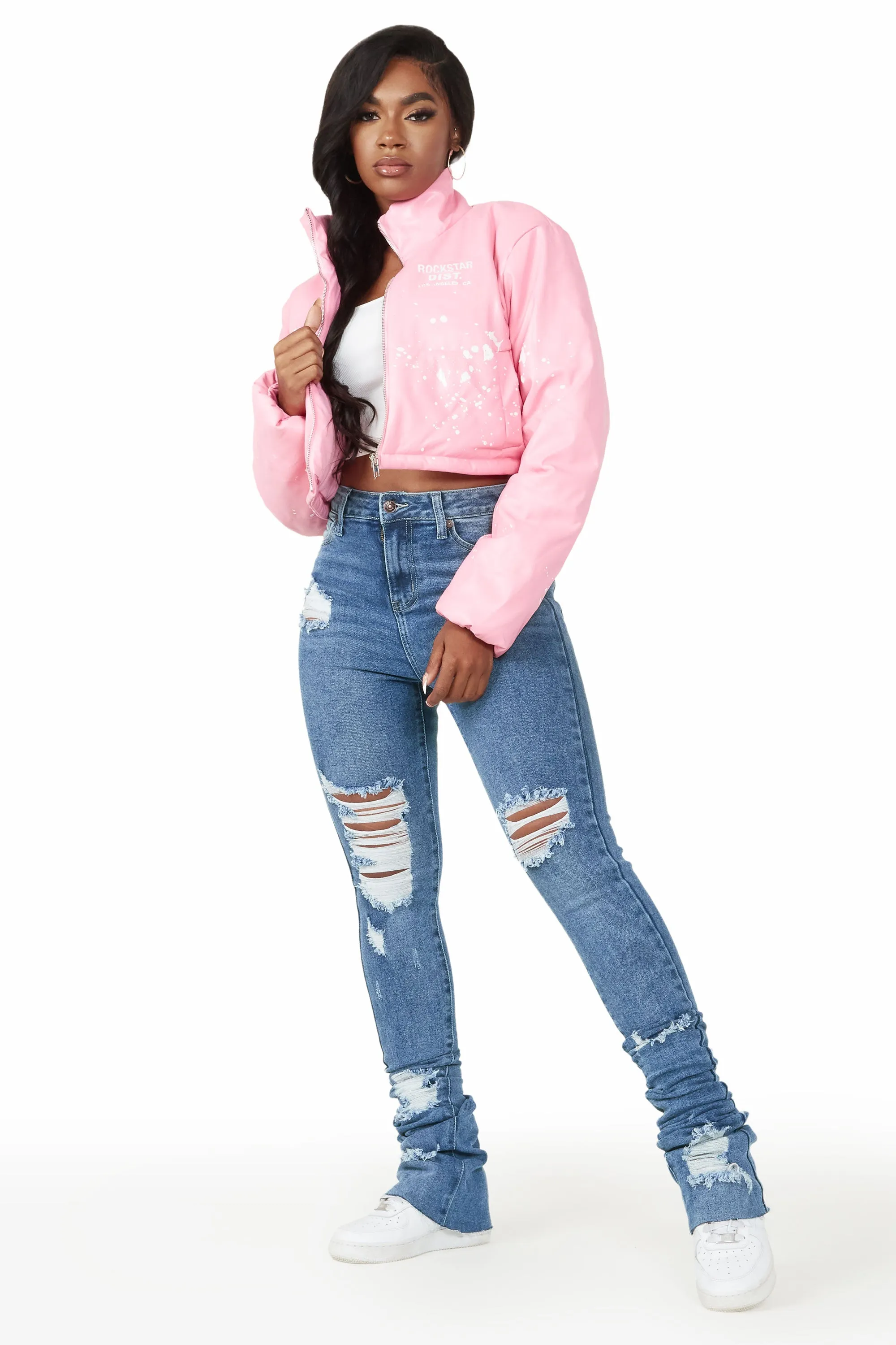 Toni Pink Art Dept. Puffer Jacket sold by Rockstar Original product image thumbnail 2