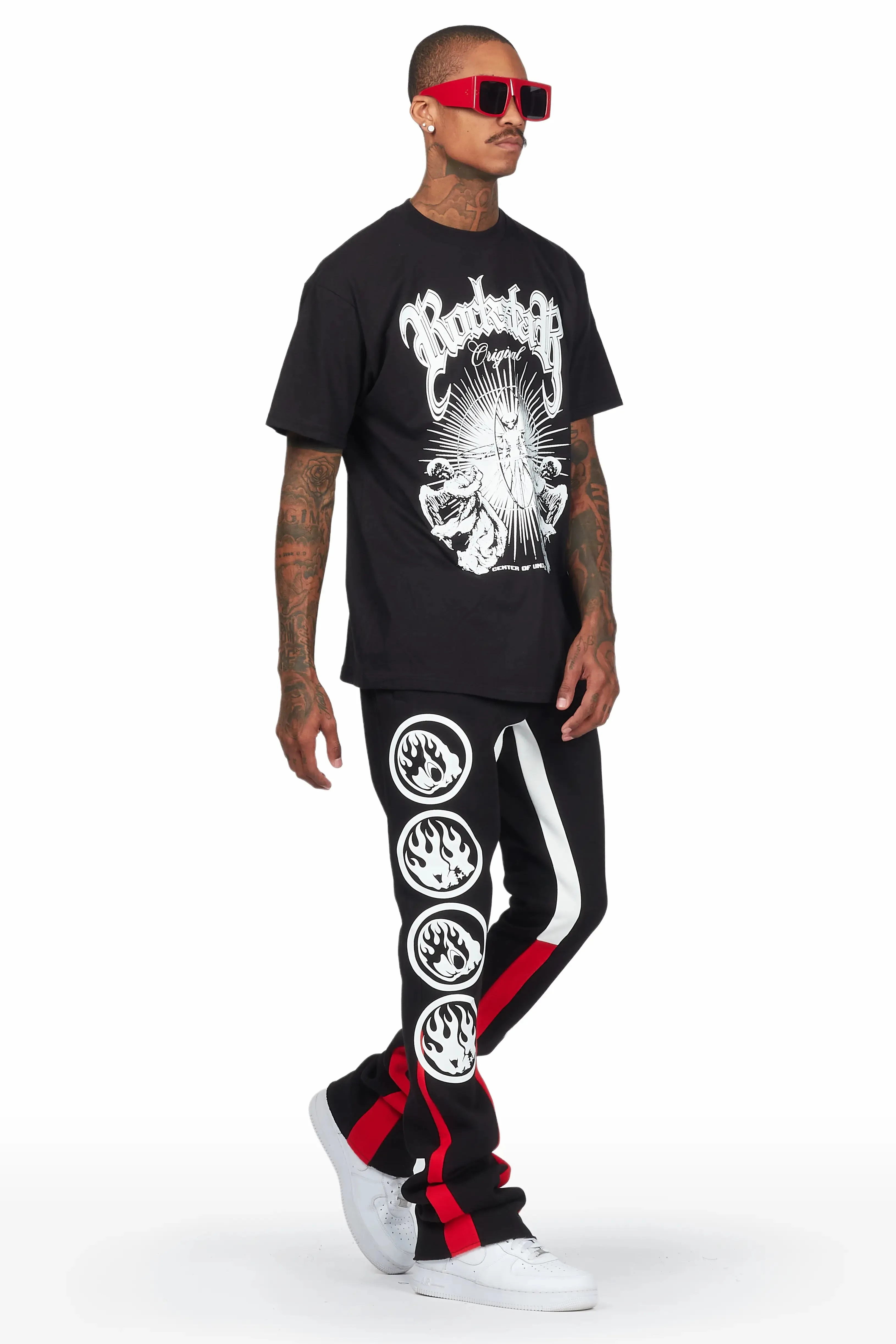 Yarden Black T-Shirt Stacked Flare Track Set sold by Rockstar Original product image thumbnail 5