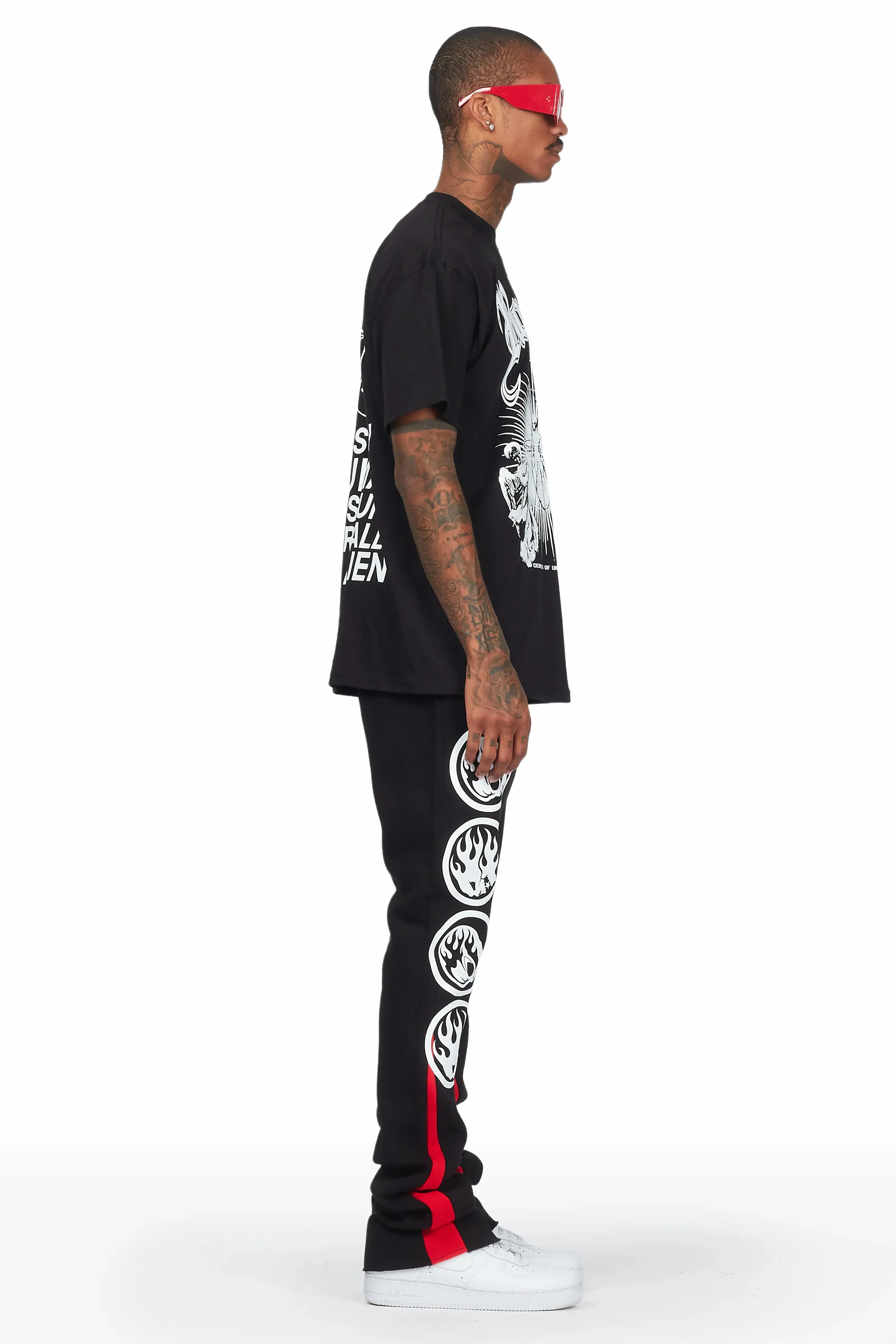 Yarden Black T-Shirt Stacked Flare Track Set sold by Rockstar Original product image thumbnail 4