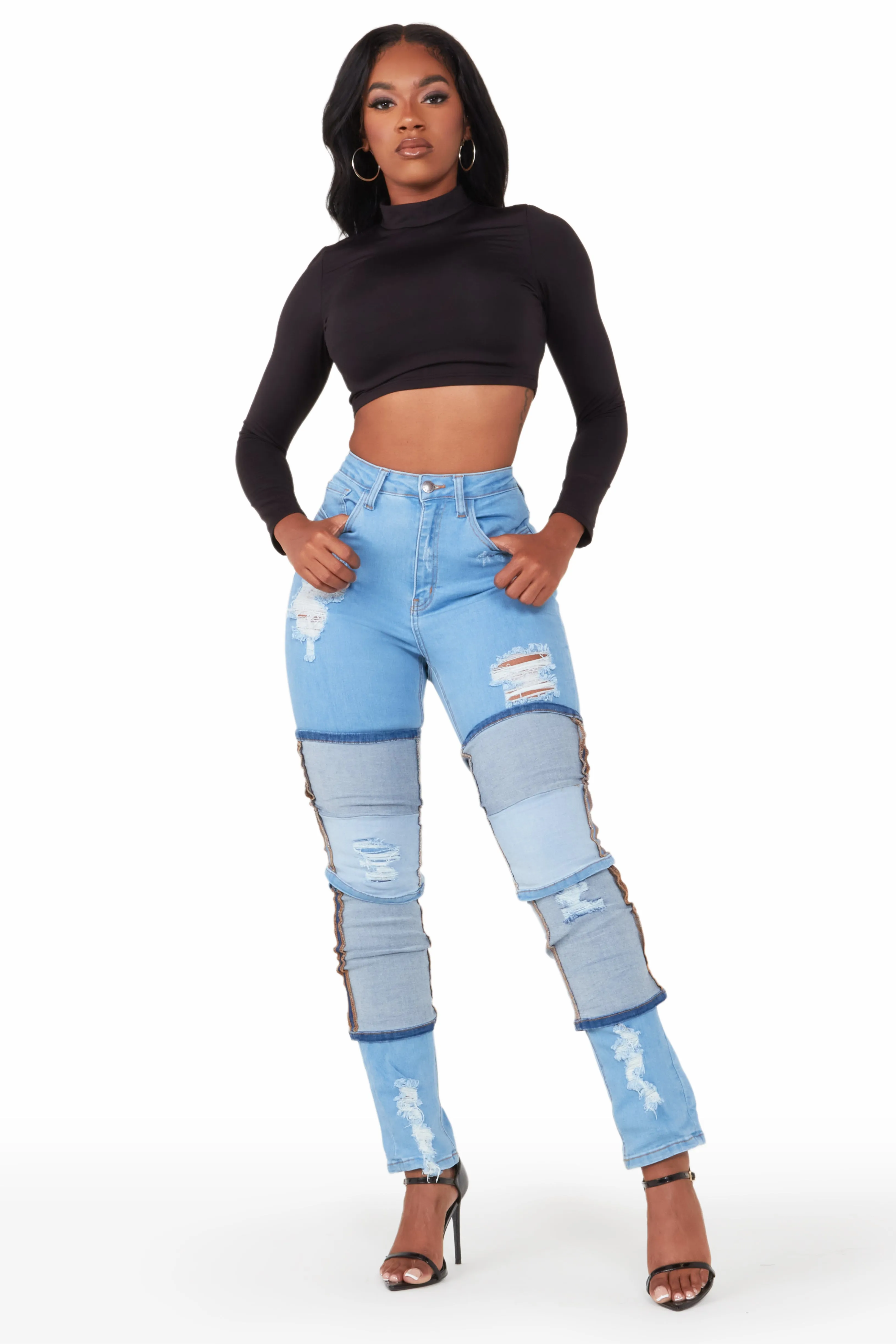 Angelica Light Wash Distressed Skinny Jean sold by Rockstar Original product image thumbnail 5