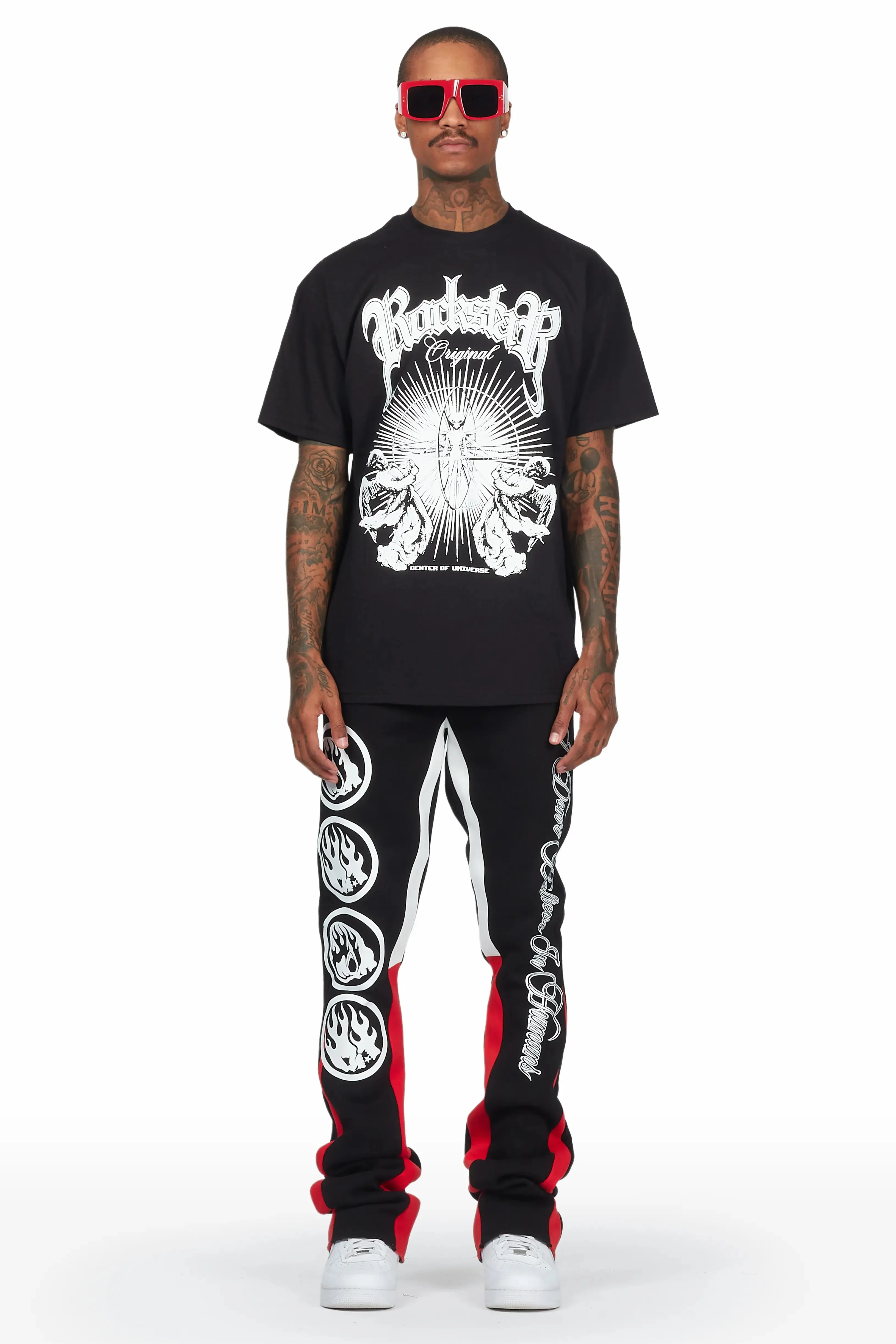 Yarden Black T-Shirt Stacked Flare Track Set sold by Rockstar Original product image thumbnail 2