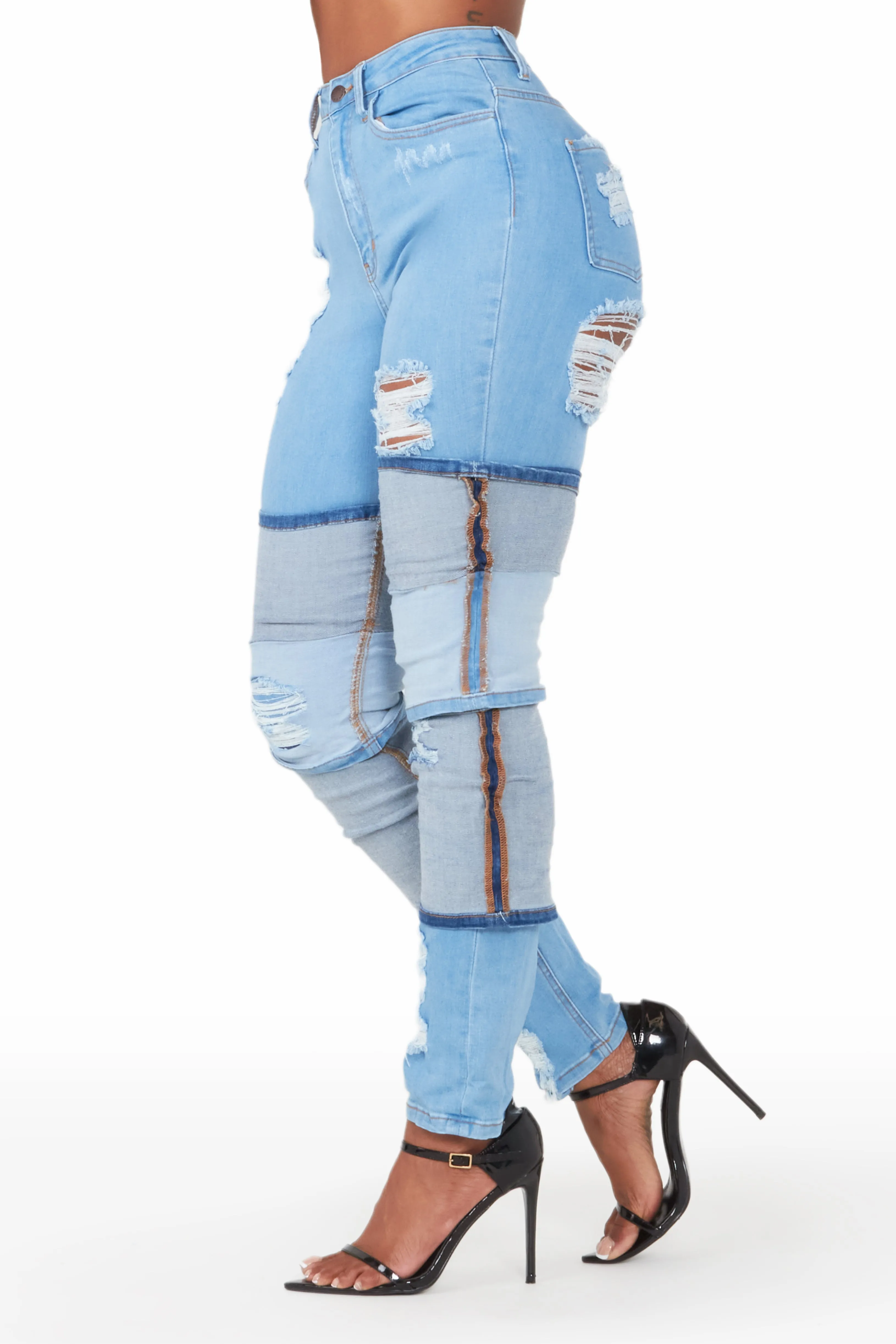 Angelica Light Wash Distressed Skinny Jean sold by Rockstar Original product image thumbnail 3