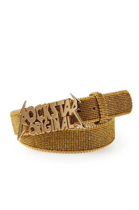 Obrian Rockstar Logo Belt- Yellow sold by Rockstar Original