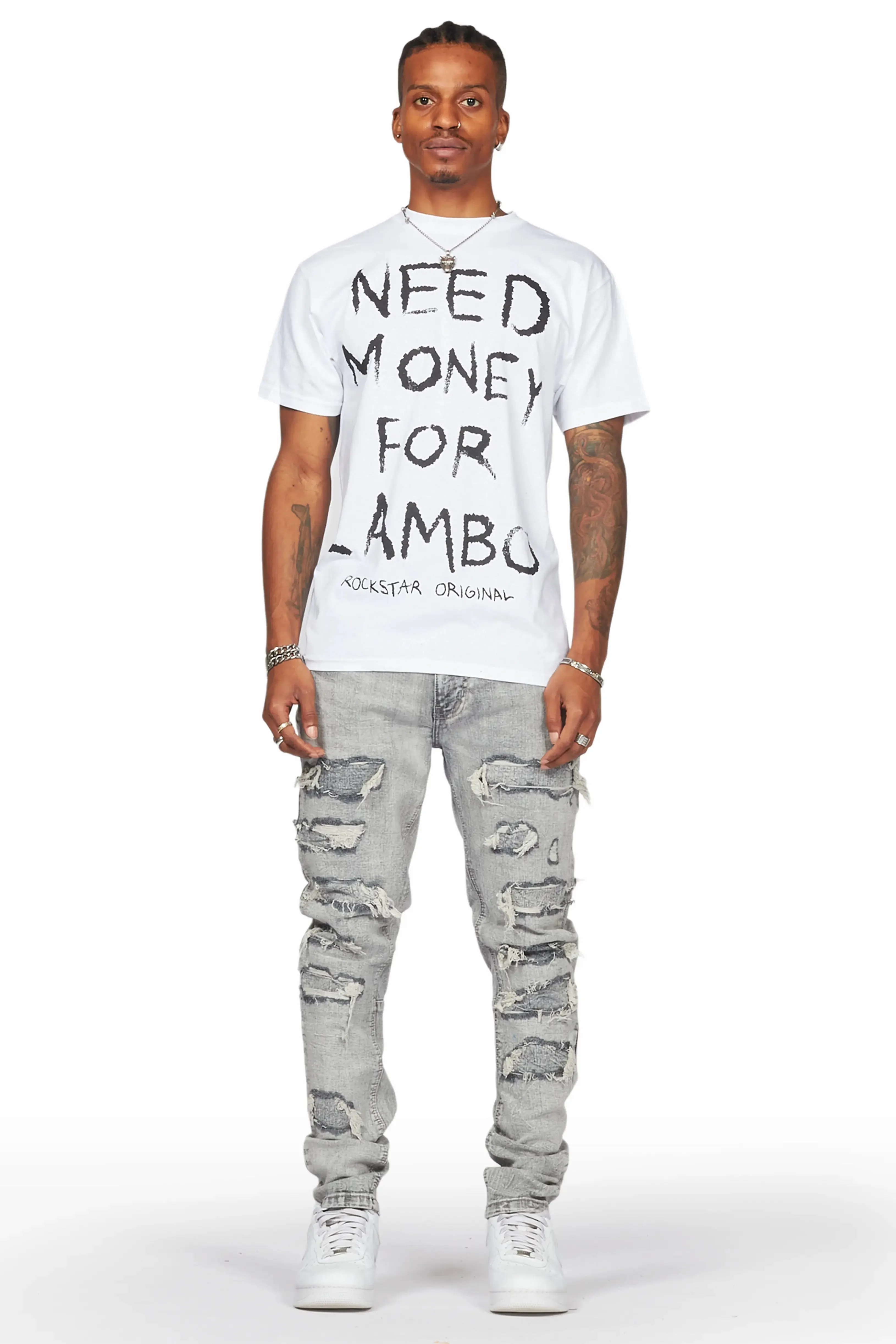 Dalit Grey Under Patch Skinny Fit Jean sold by Rockstar Original product image thumbnail 3