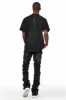 Arturo Dark Grey Stacked Flare Jean sold by Rockstar Original