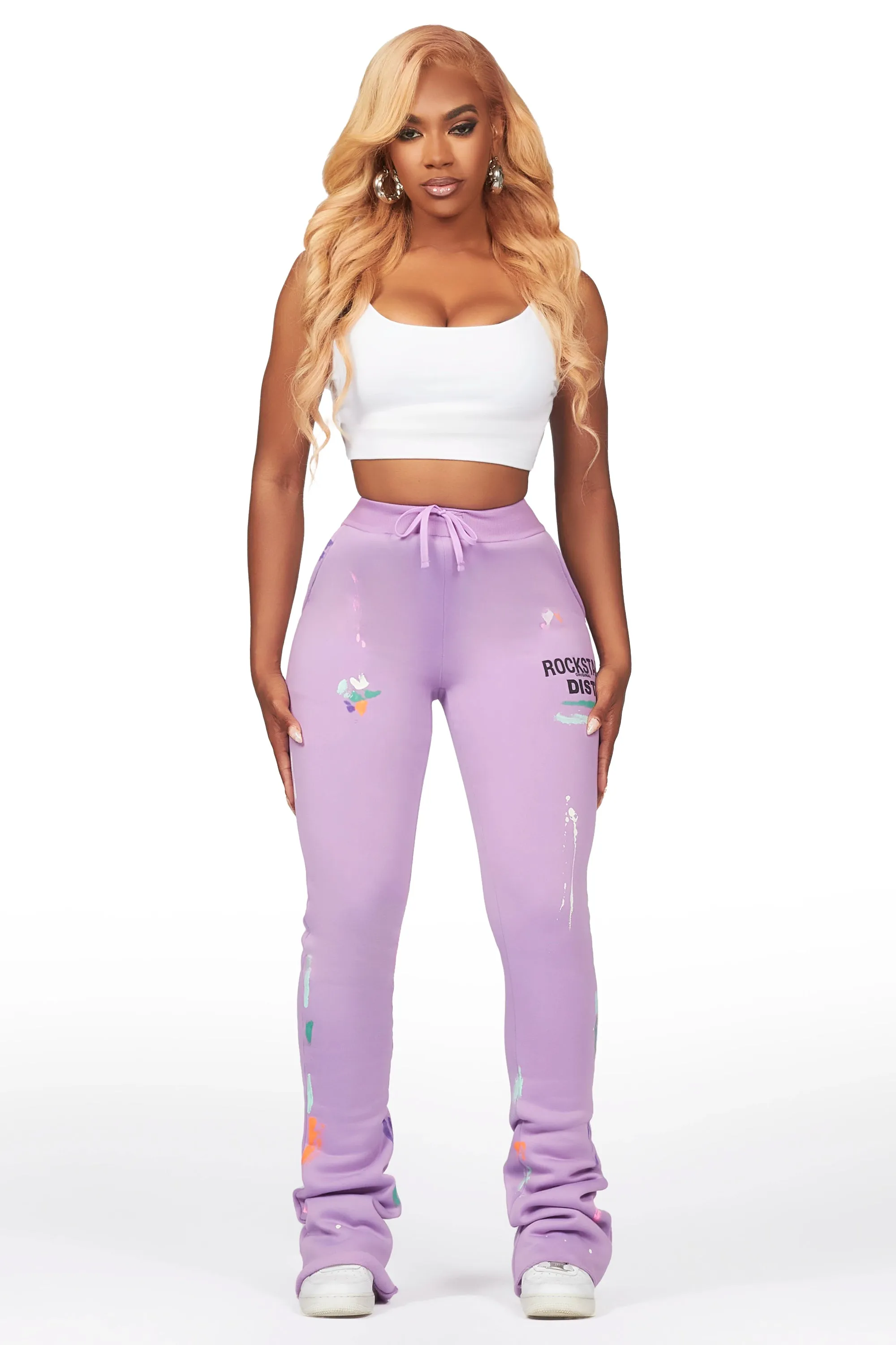 Shanae Lavender Super Stacked Track Pant sold by Rockstar Original product image thumbnail 3