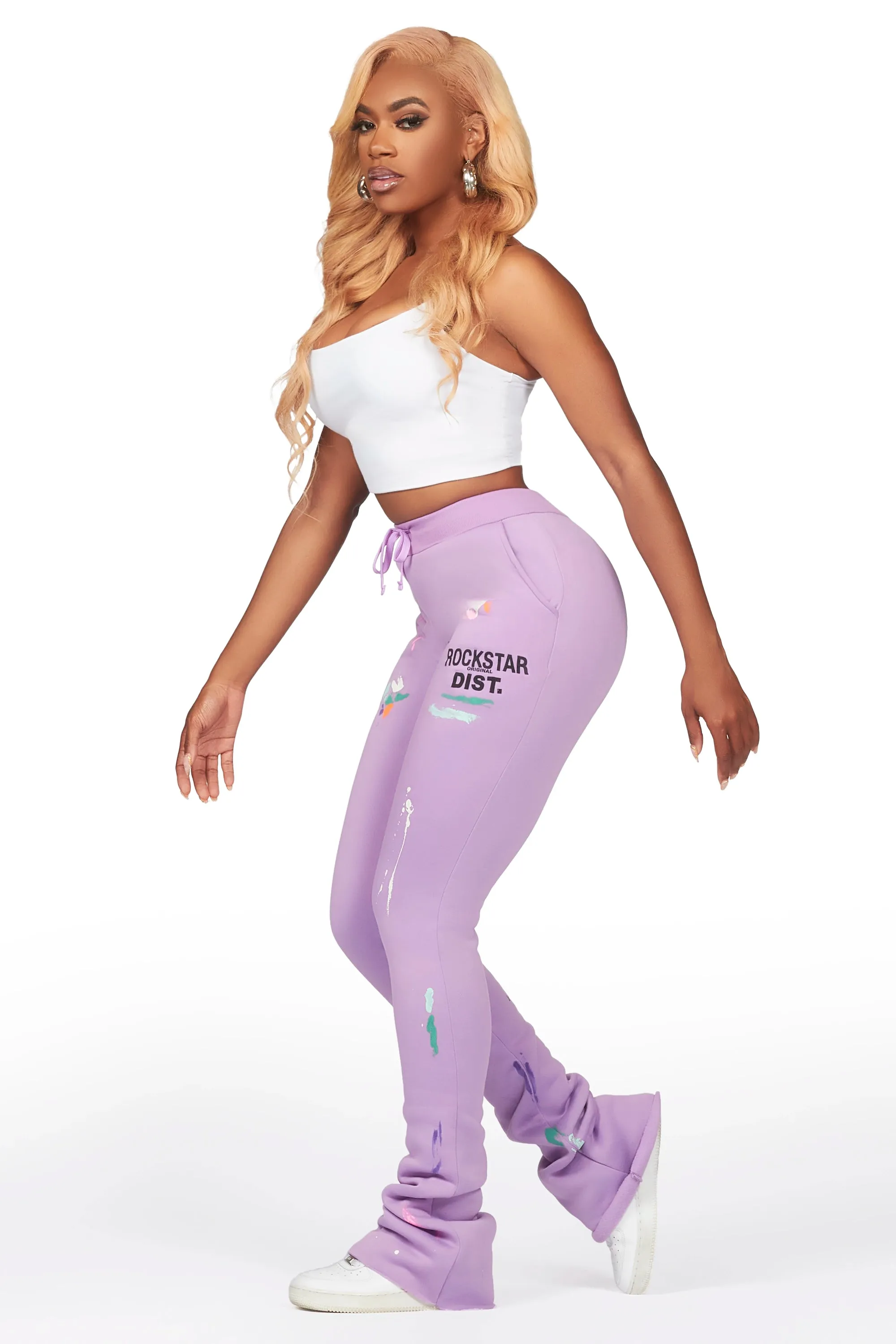 Shanae Lavender Super Stacked Track Pant sold by Rockstar Original product image thumbnail 4