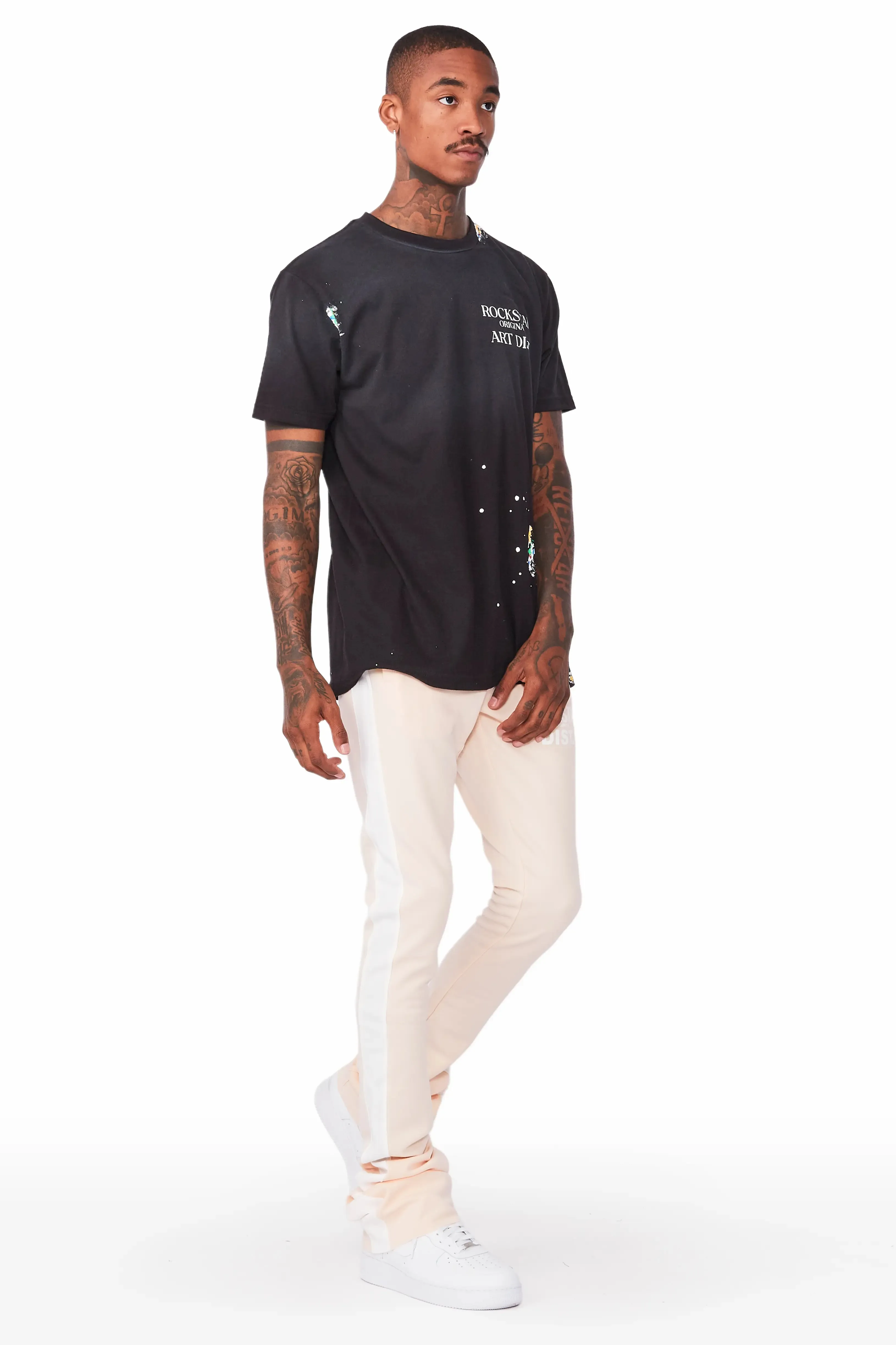 Landry Beige Super Stacked Track Pant sold by Rockstar Original product image thumbnail 5