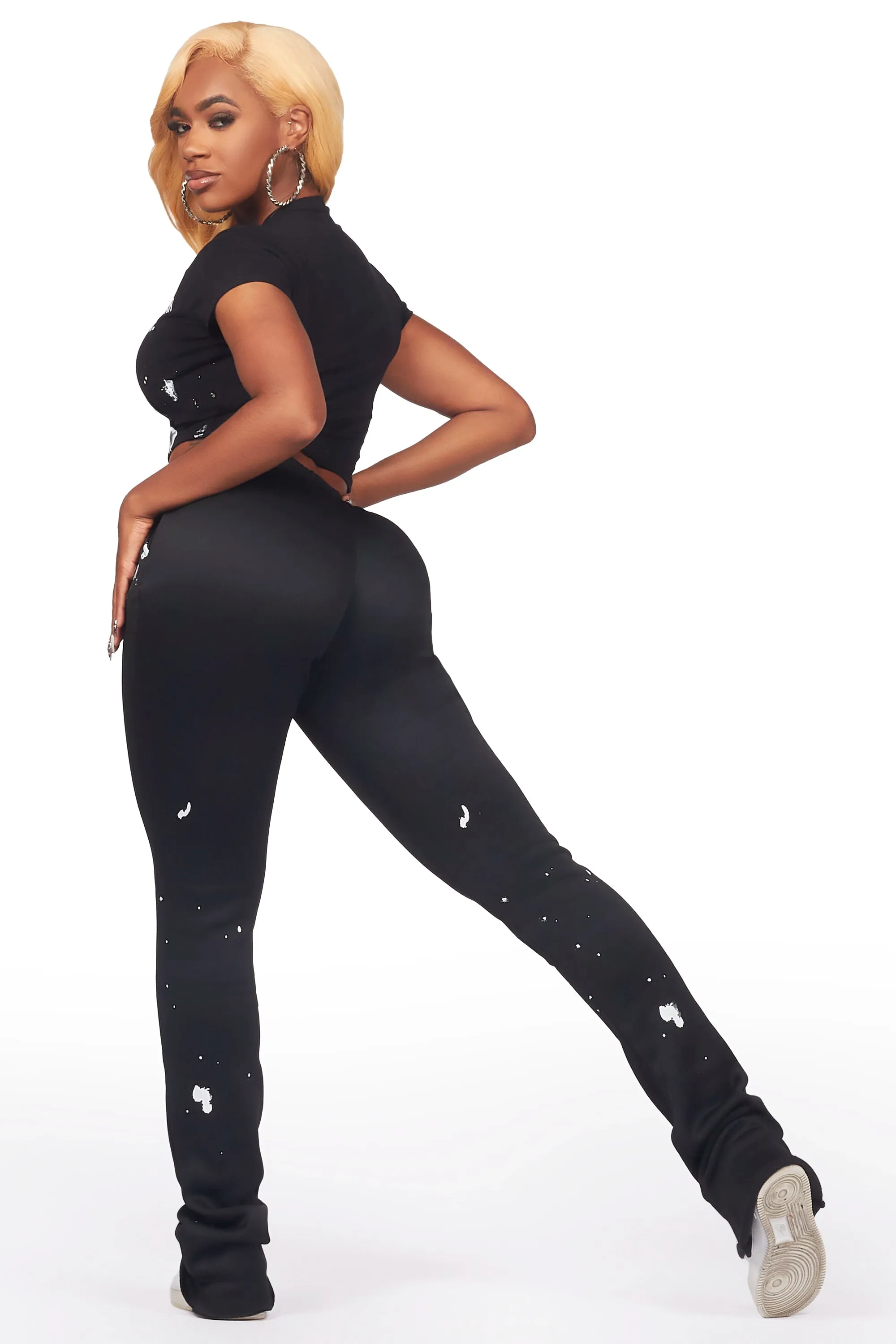 Kristina Black T-Shirt Super Stacked Trackset sold by Rockstar Original product image thumbnail 5