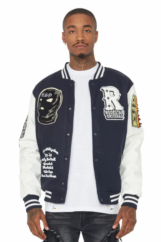 Bryce Navy Varsity Jacket sold by Rockstar Original