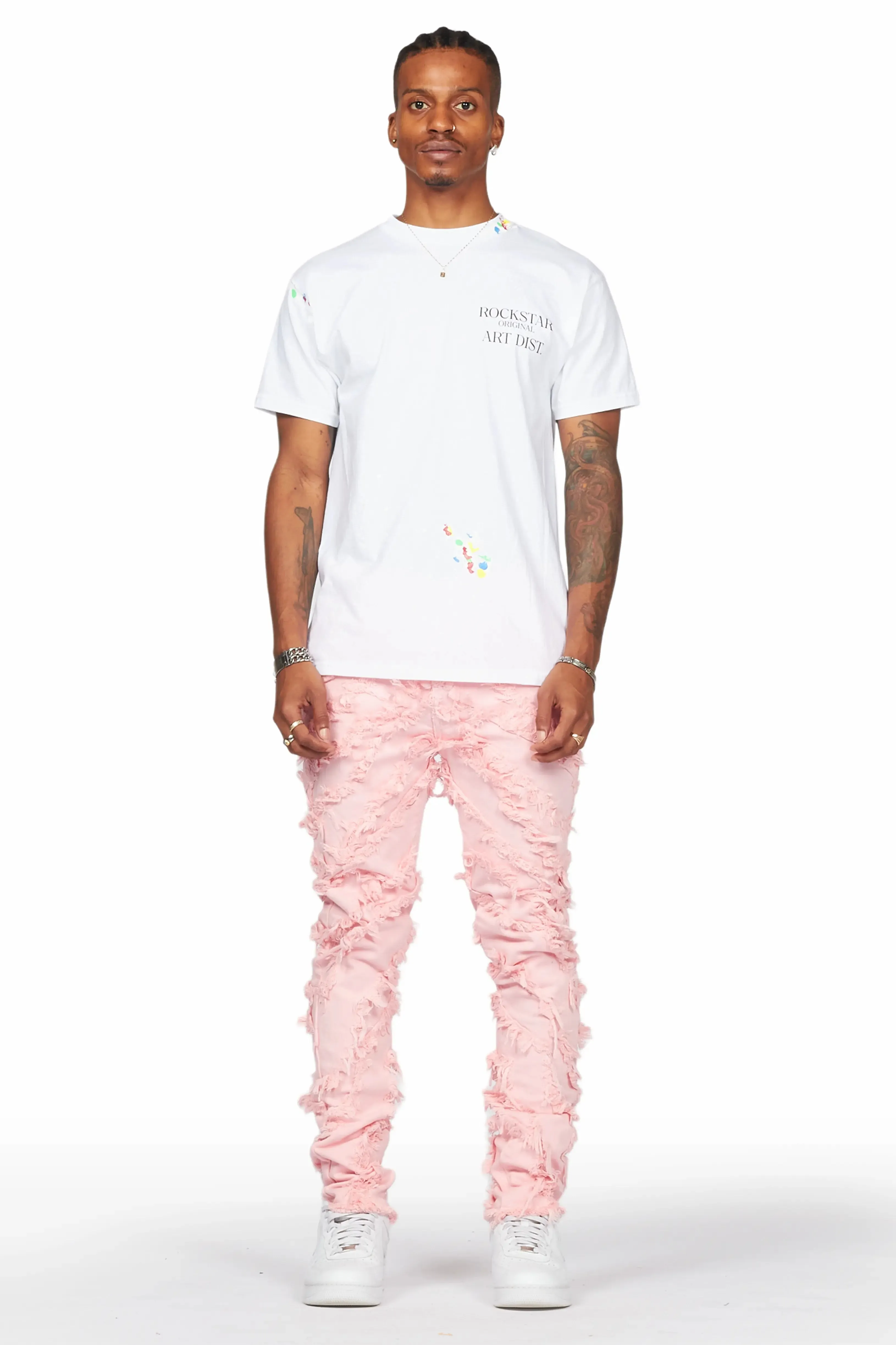 Balta Pink Diagonal Patch Skinny Fit Jean sold by Rockstar Original product image thumbnail 3