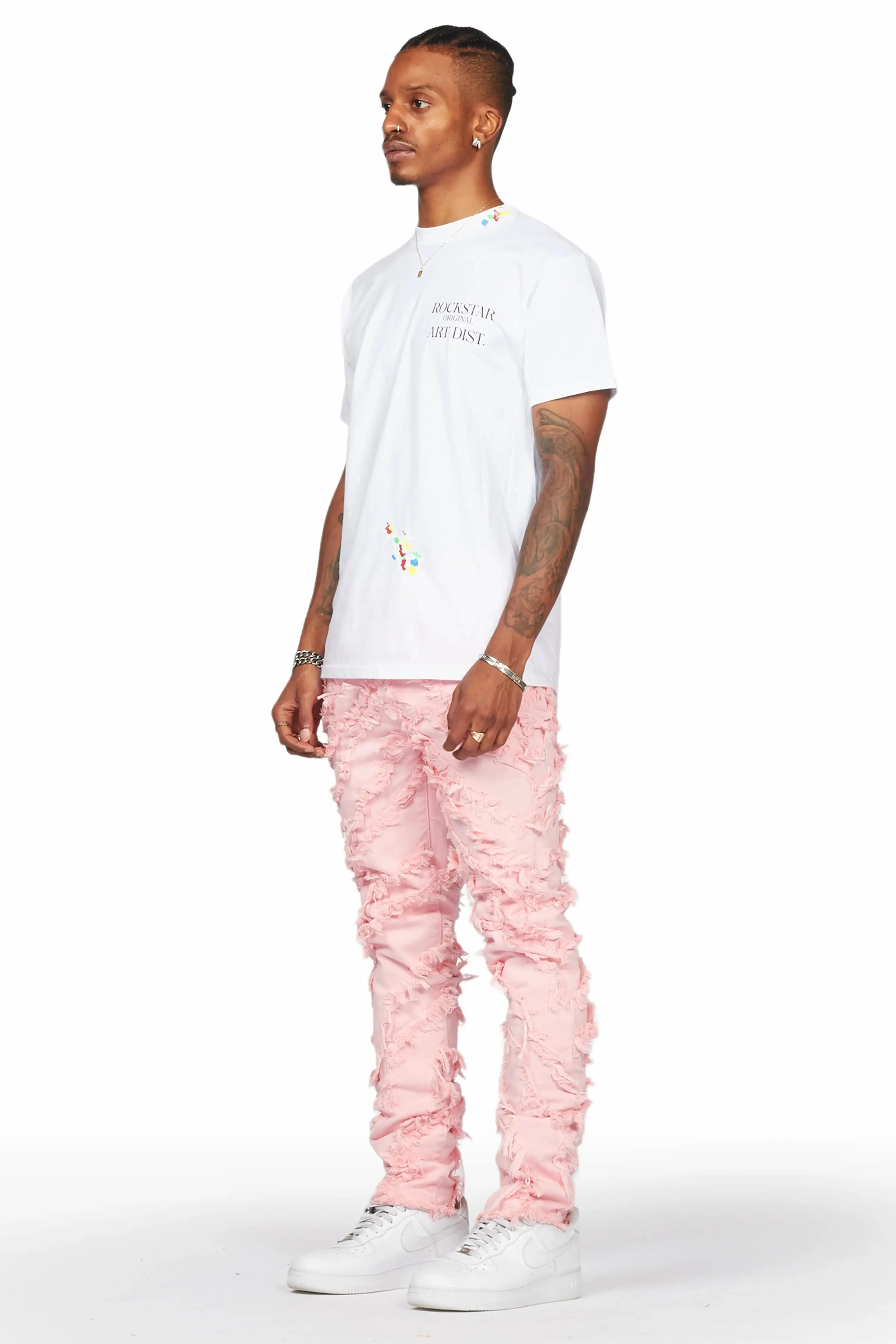 Balta Pink Diagonal Patch Skinny Fit Jean sold by Rockstar Original product image thumbnail 4