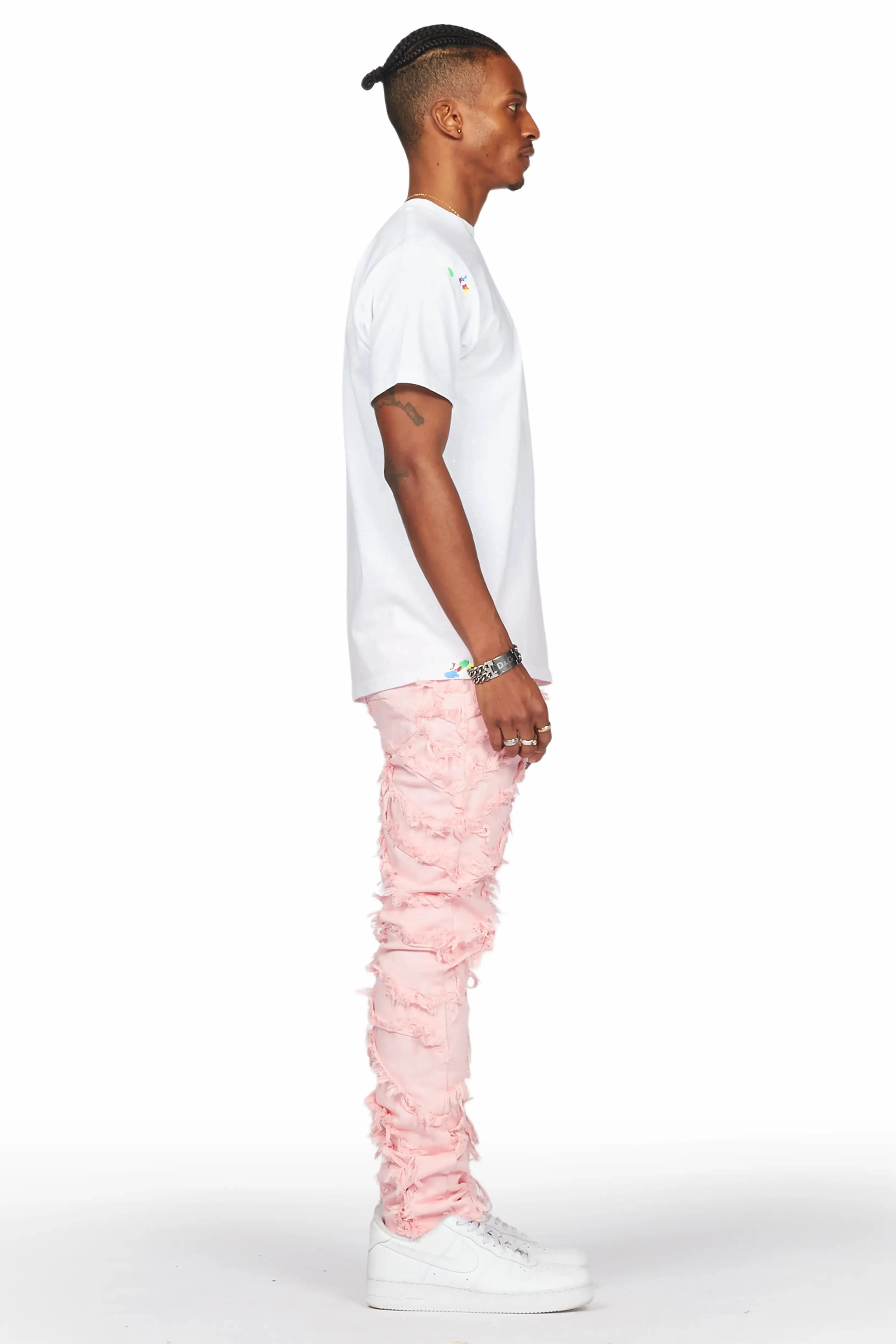 Balta Pink Diagonal Patch Skinny Fit Jean sold by Rockstar Original product image thumbnail 5