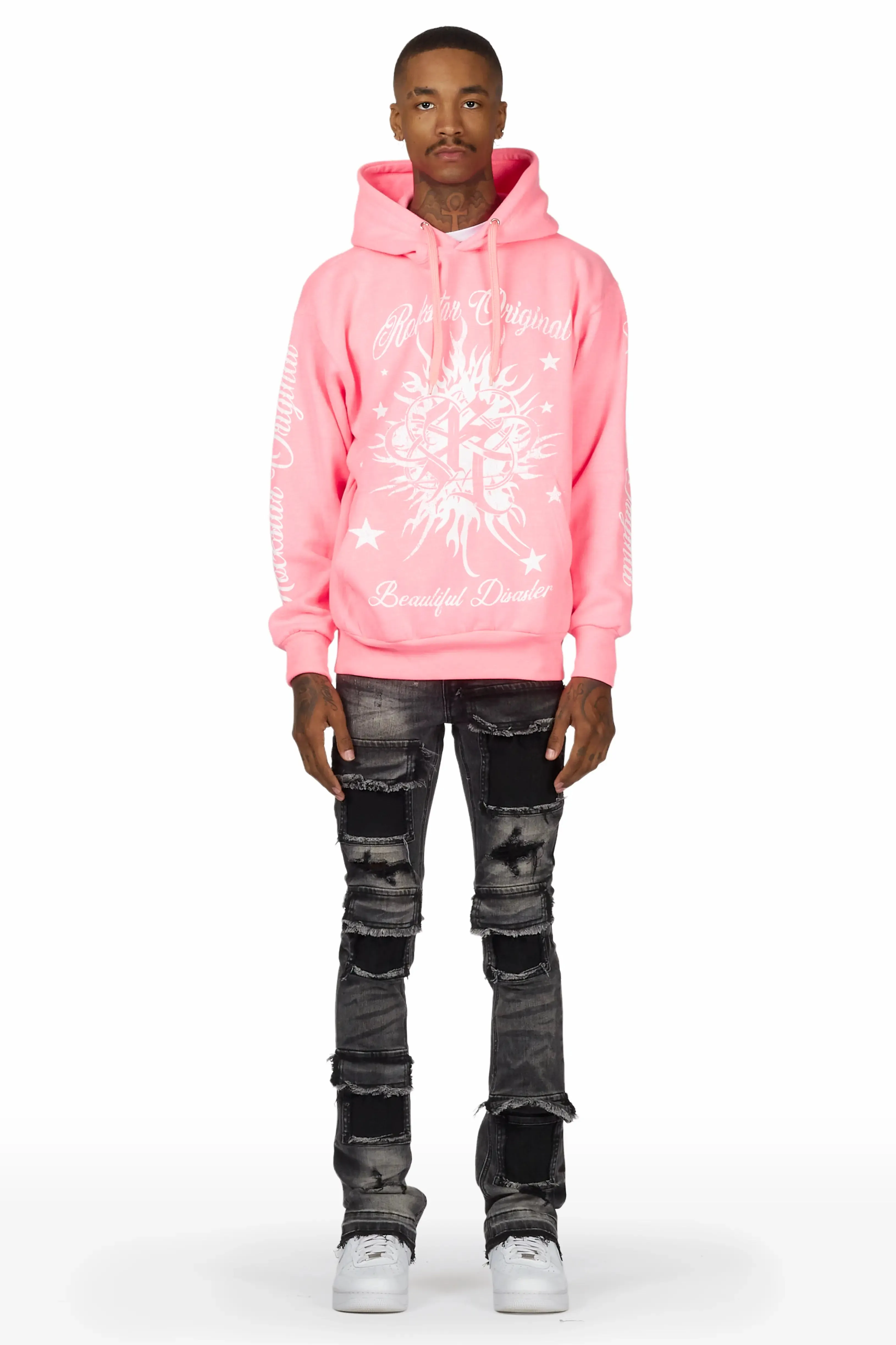 Smoky Black Hoodie Stacked Flare Track Set sold by Rockstar Original product image thumbnail 2