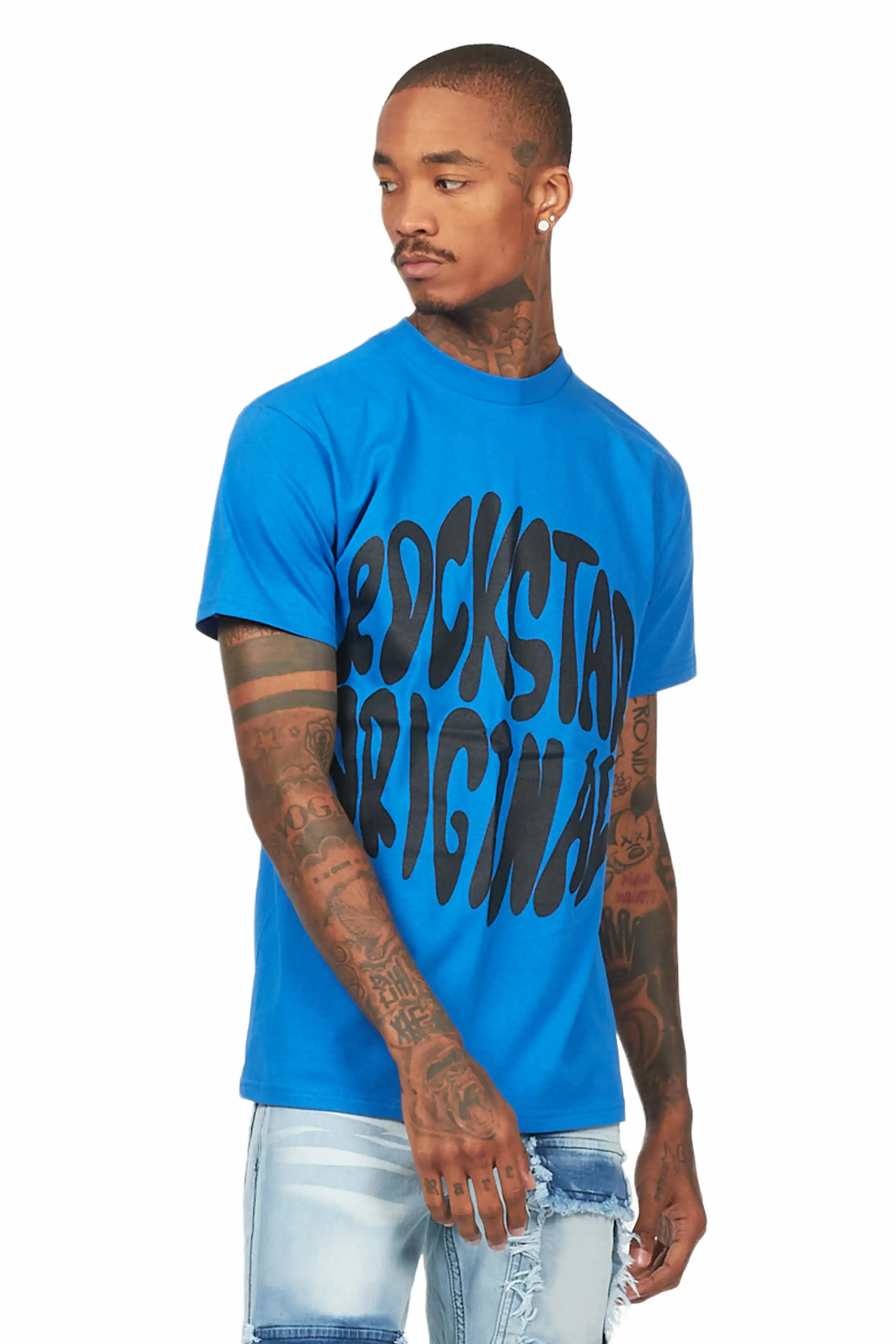 Thierry Royal Blue Graphic T-Shirt sold by Rockstar Original product image thumbnail 4