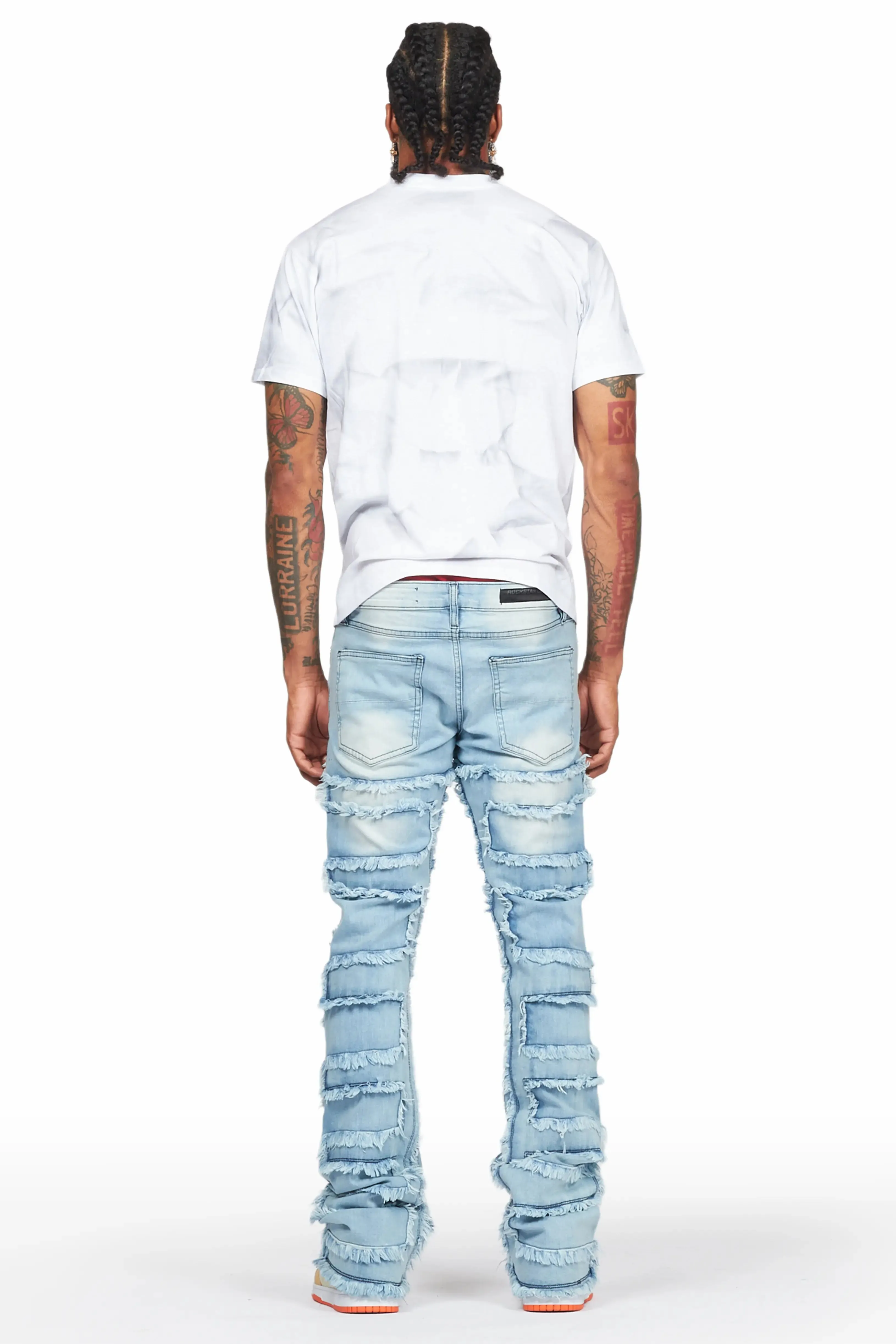 Qasim Blue Painter Stacked Flare Jean sold by Rockstar Original product image thumbnail 5