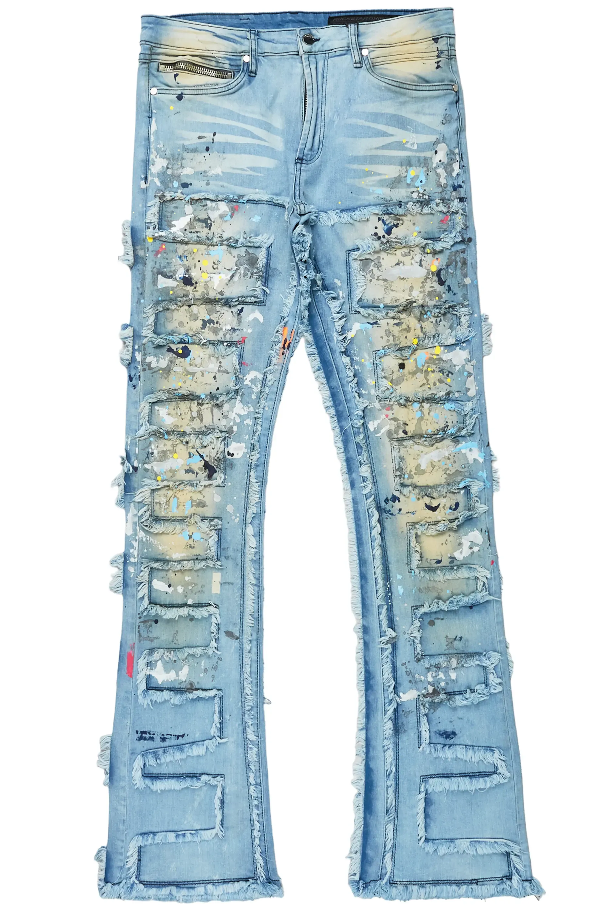 Qasim Blue Painter Stacked Flare Jean sold by Rockstar Original product image thumbnail 2