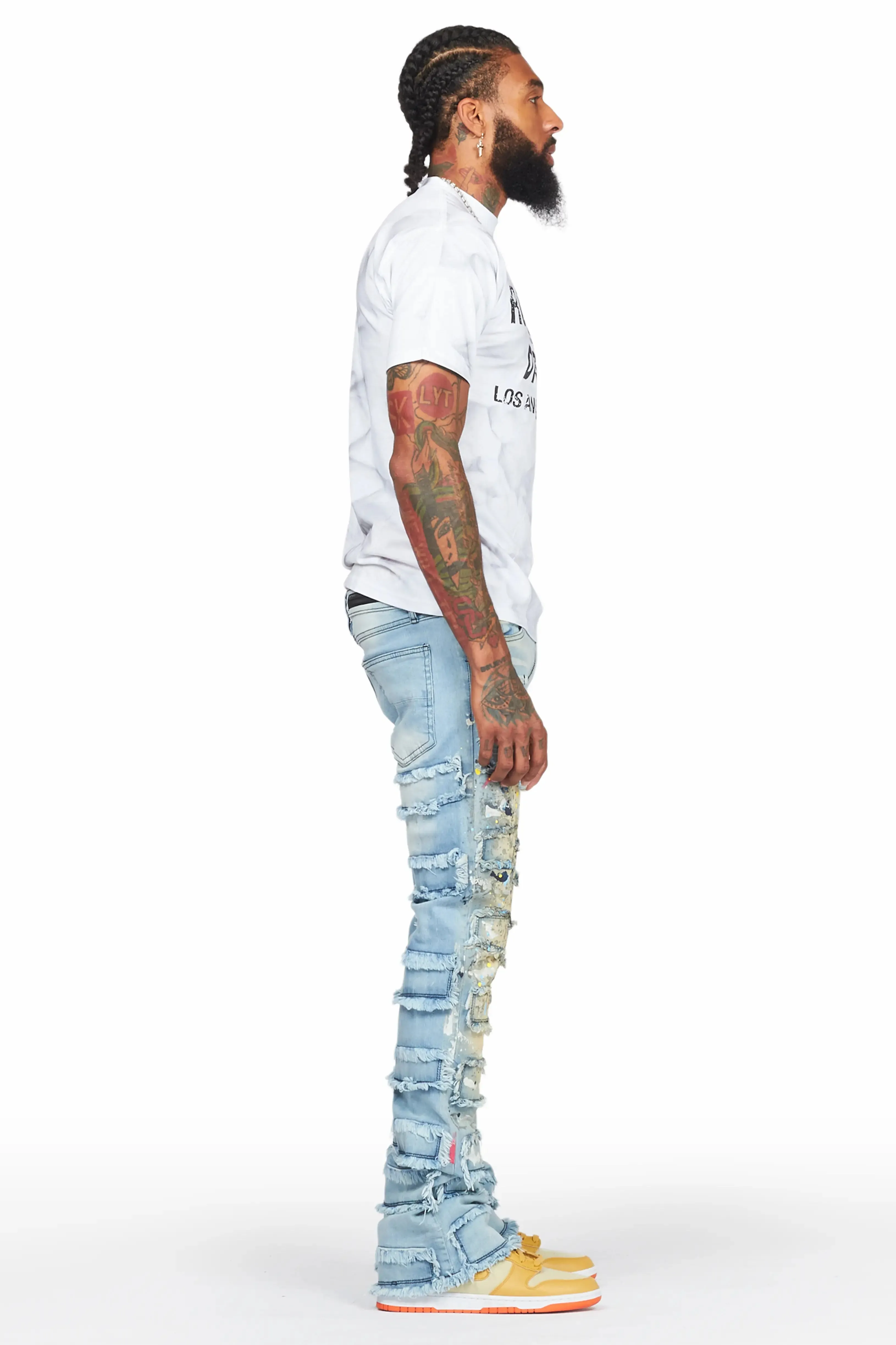 Qasim Blue Painter Stacked Flare Jean sold by Rockstar Original product image thumbnail 4