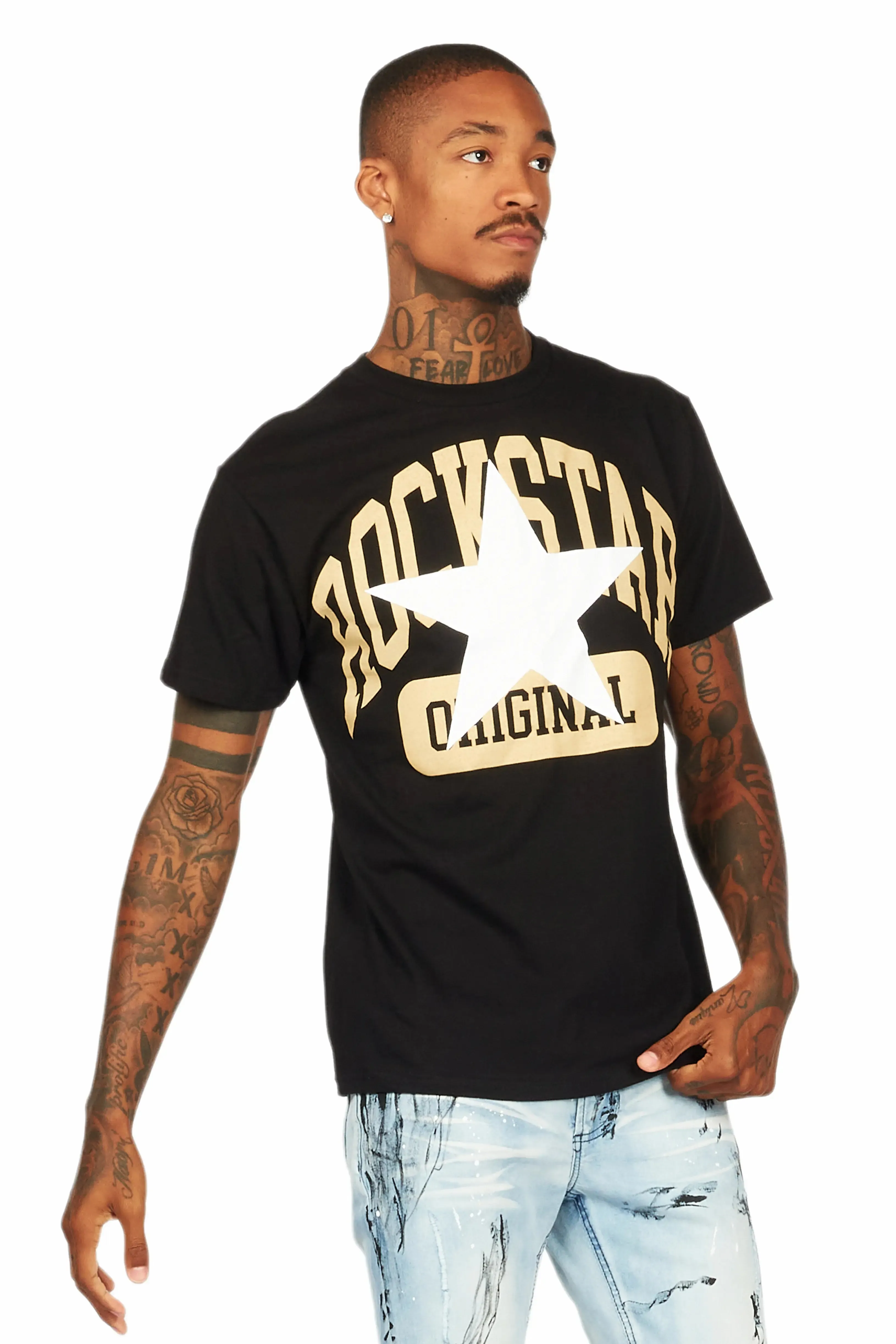Dash Black/Beige Graphic T-Shirt sold by Rockstar Original product image thumbnail 3