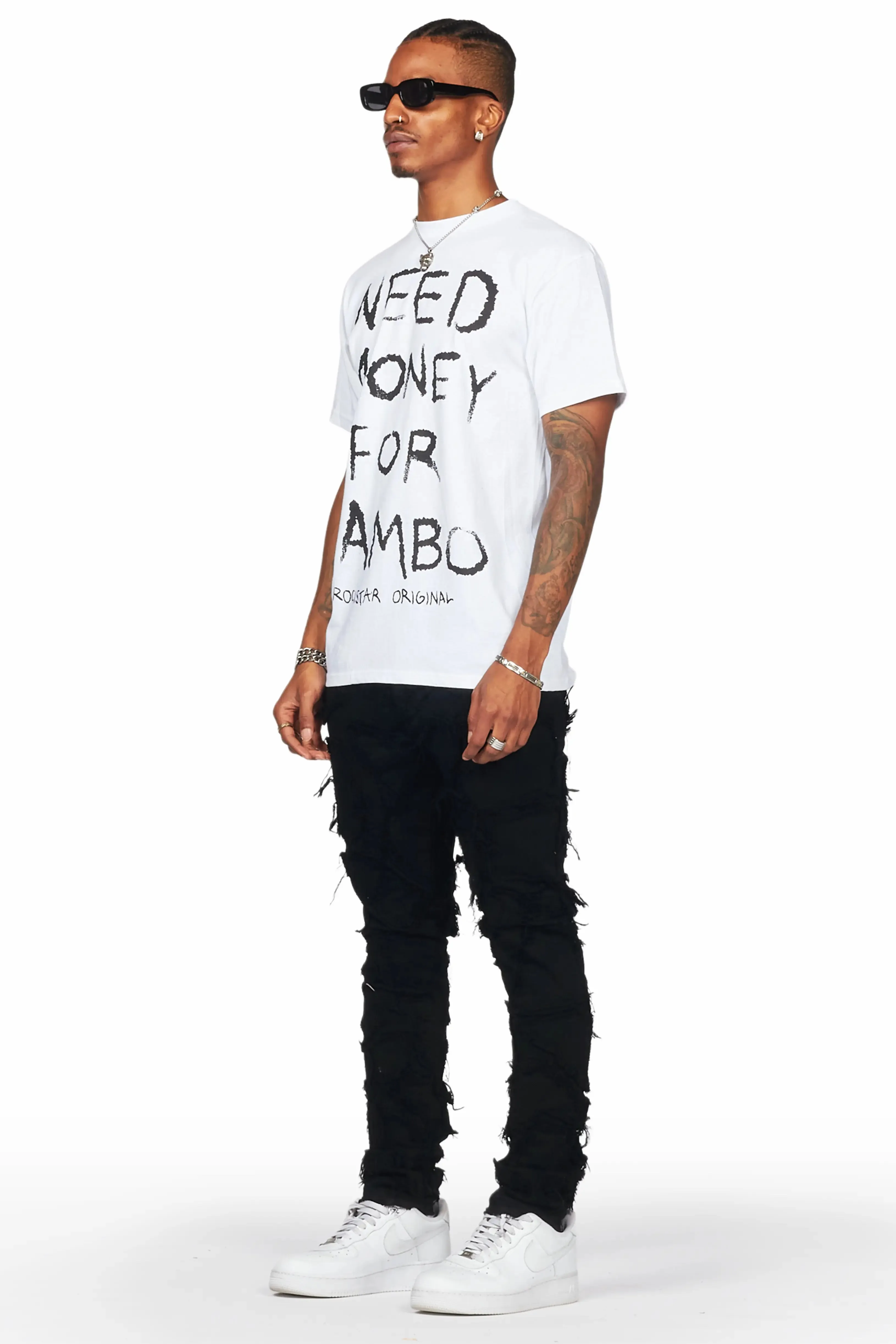 Hakim Jet Black Patchwork Skinny Fit Jean sold by Rockstar Original product image thumbnail 4