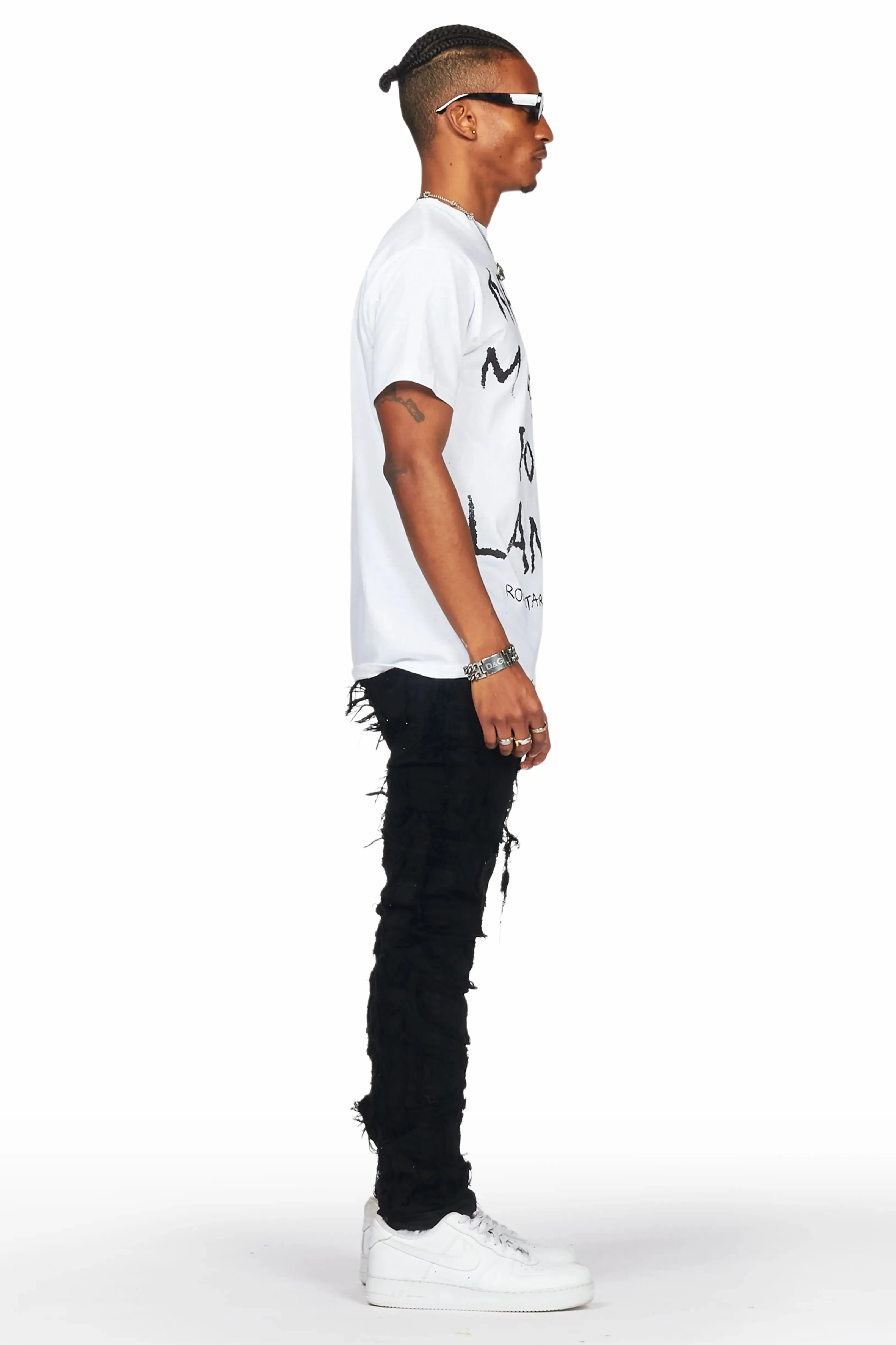 Hakim Jet Black Patchwork Skinny Fit Jean sold by Rockstar Original product image thumbnail 5
