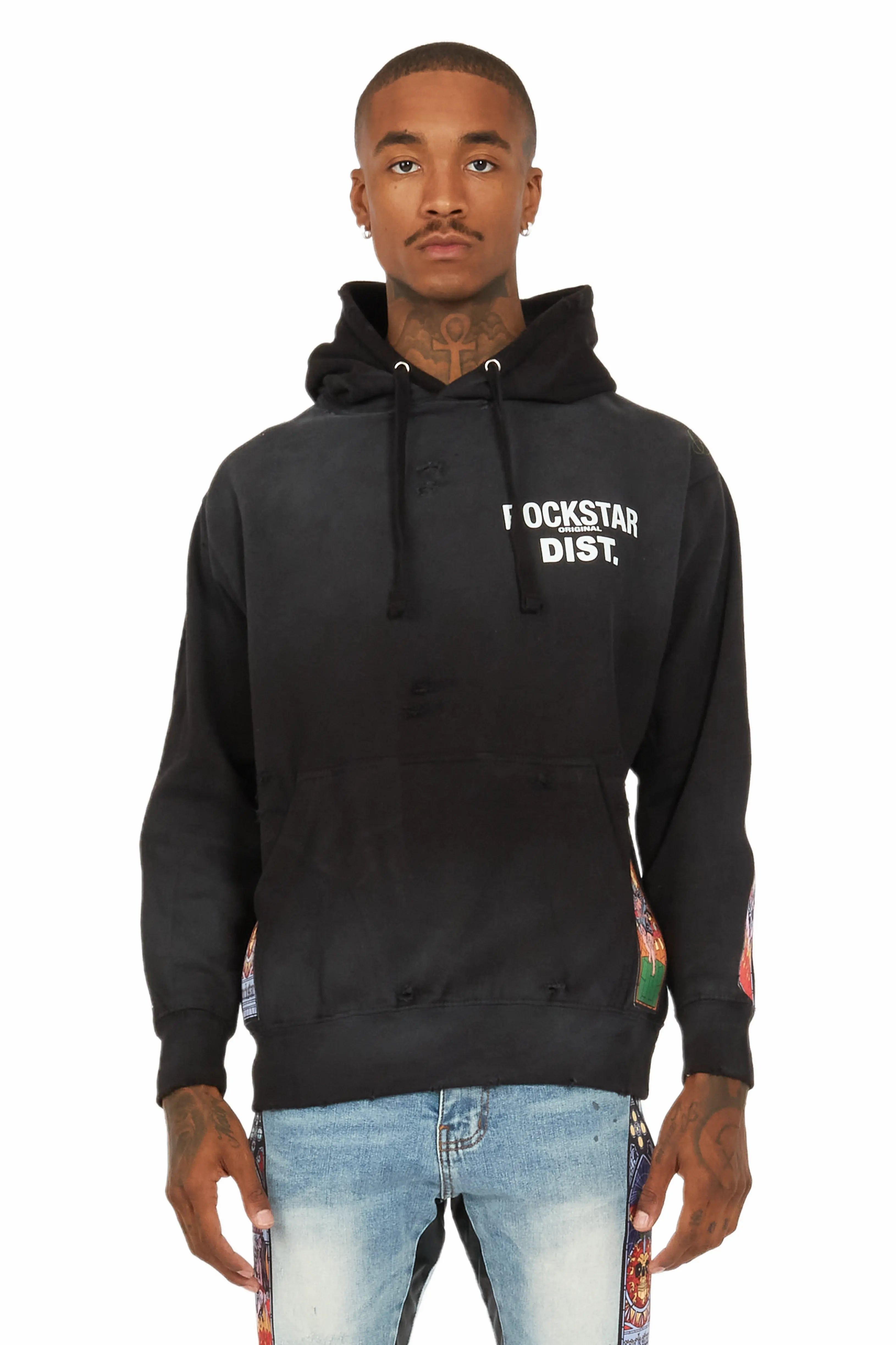 Hamish Black Patchwork Graphic Hoodie sold by Rockstar Original product image thumbnail 2